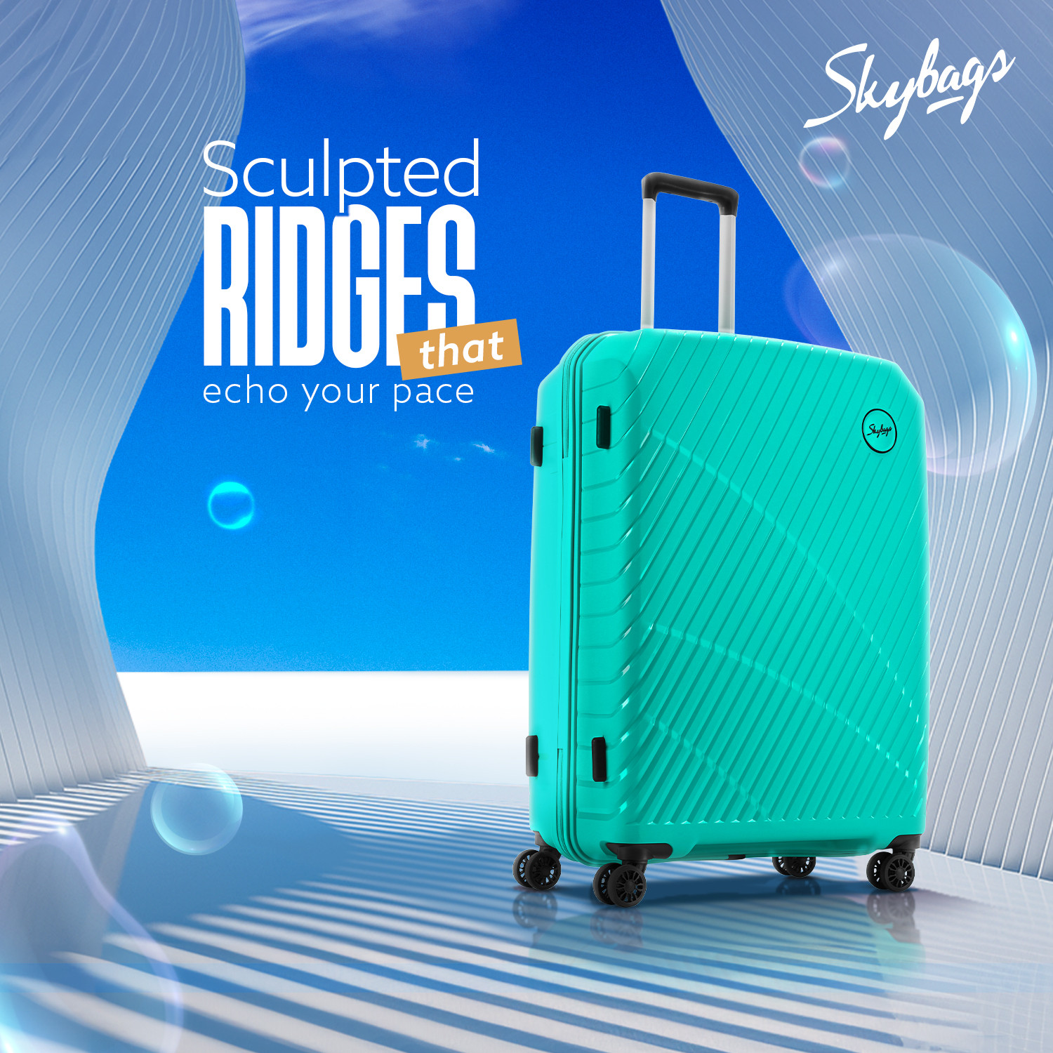Image of SKYBAGS Streax Set of 3 Trolley Bag 55, 66 & 76cm | Hard Luggage | Combination Lock Cabin & Check-in Set 8 Wheels - 30 inch