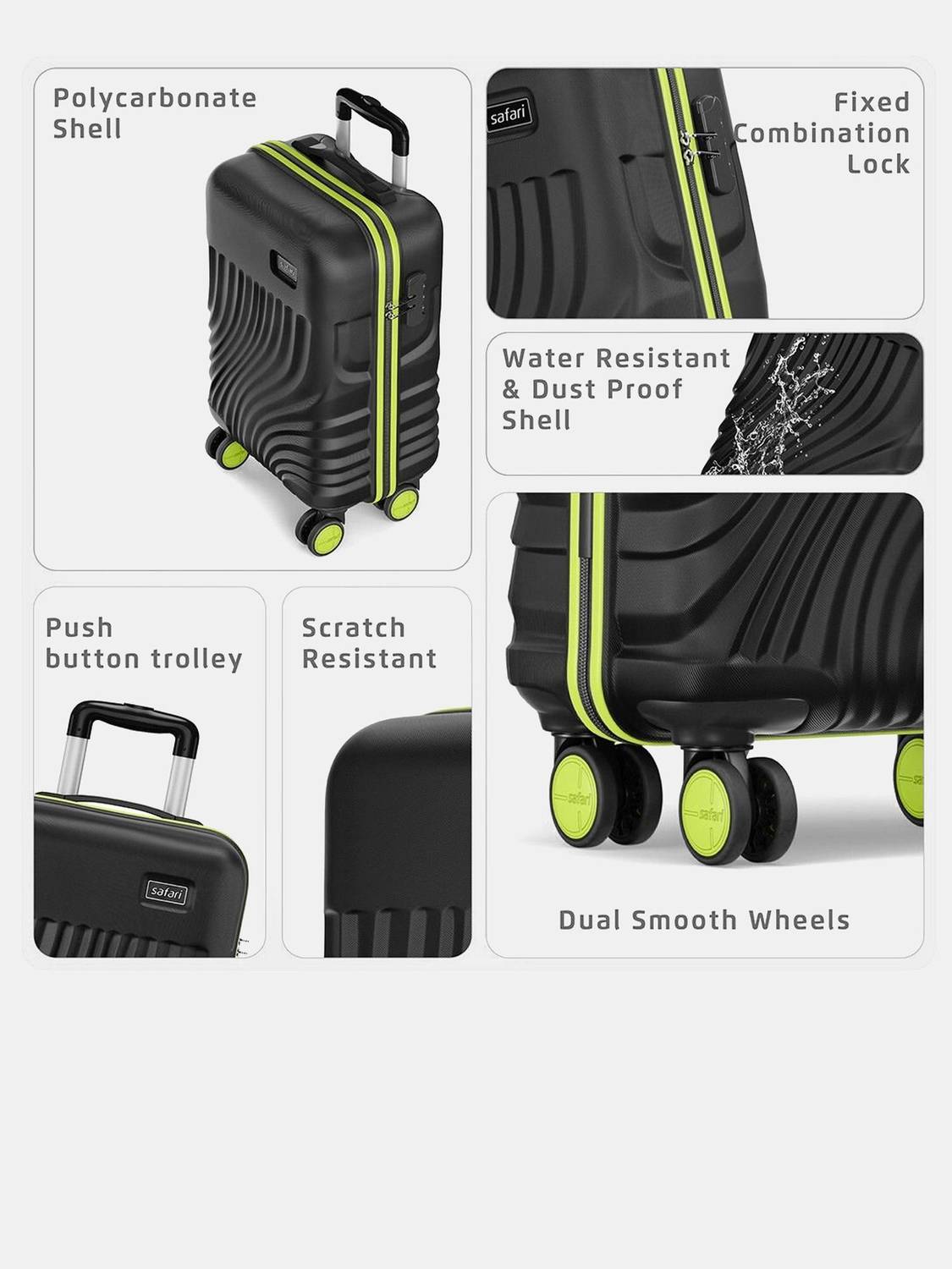 SAFARI KEPLAR 55 22 inch 8 Wheels Cabin Suitcase - Image 3