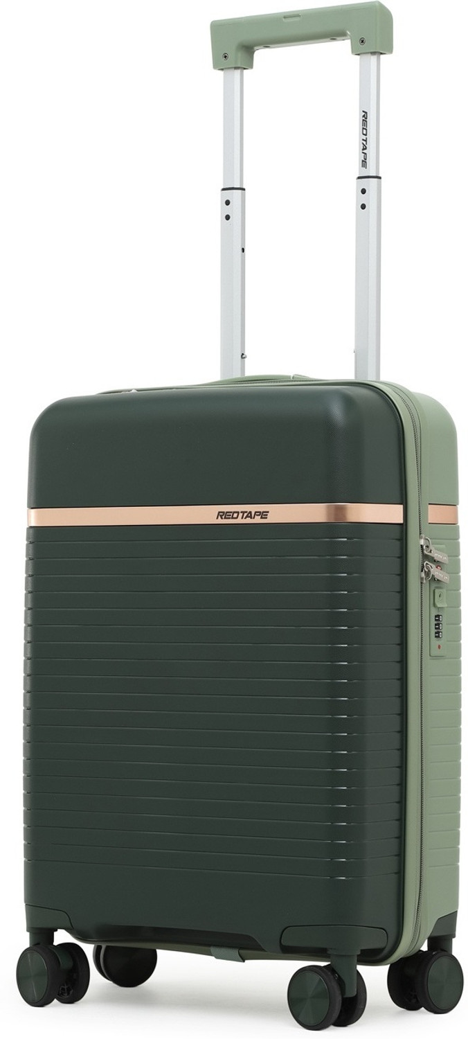 Image of Red Tape Unisex 40L Polypropylene Hard Trolley Bag With Mobile Holder Cabin Suitcase 8 Wheels - 20 inch