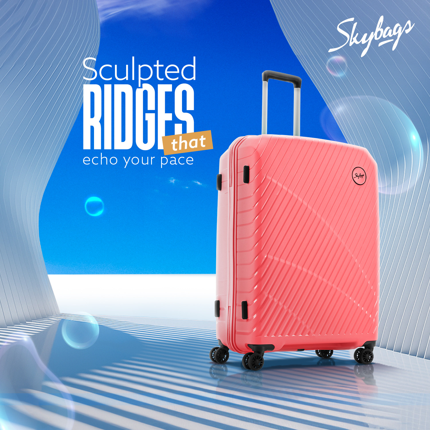 Image of SKYBAGS Streax Set of 3 Trolley Bag 55, 66 & 76cm | Hard Luggage | Combination Lock Cabin & Check-in Set 8 Wheels - 30 inch