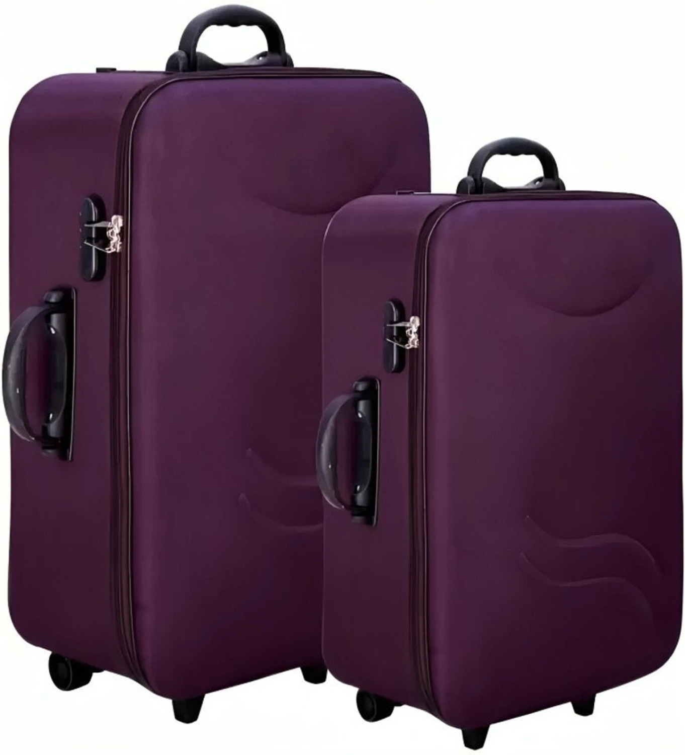Image of MXZORA Soft Body Set of 2 Luggage 3 Wheels - Trolley Bag Soft Body 65 CM. (Check-in) & 55 CM (Cabin) Luggage JH - Purple