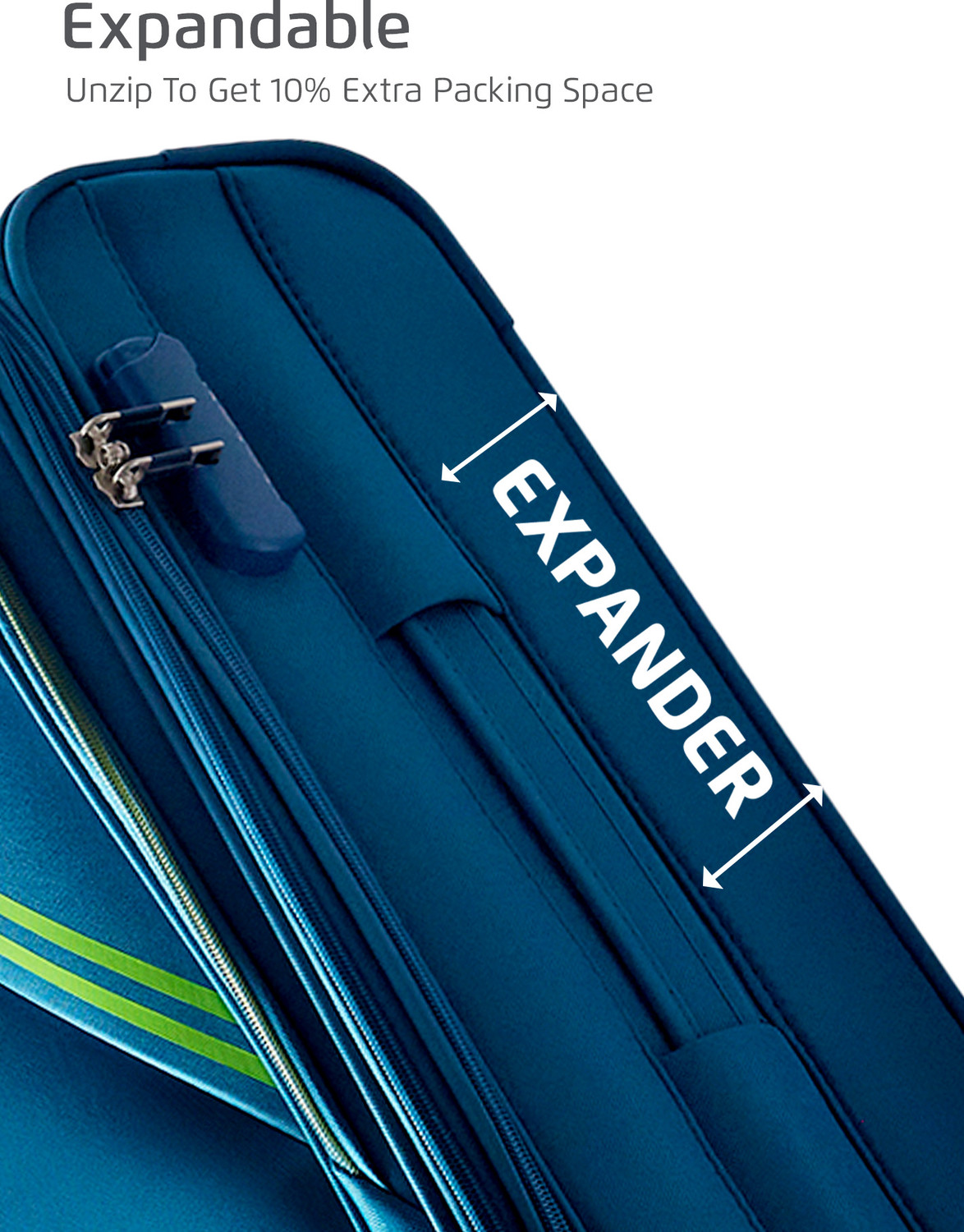 Image of SAFARI Soft Body Set of 3 Luggage 8 Wheels - Swift Neo - Teal