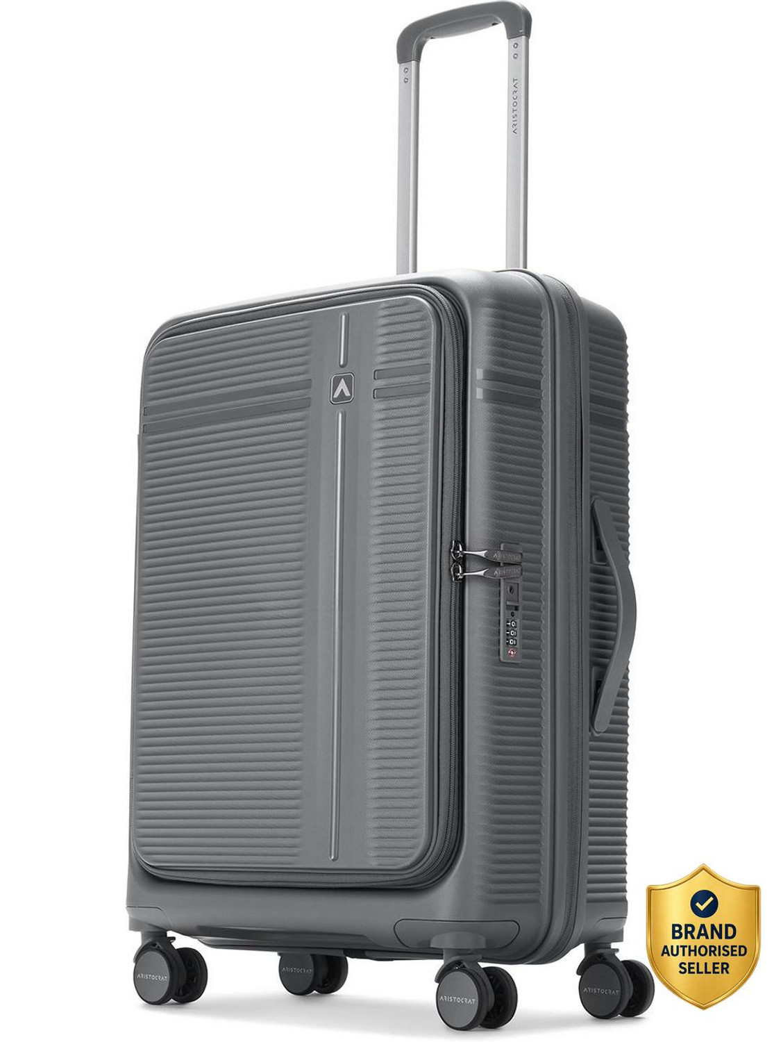Image of ARISTOCRAT Solana Check-in Trolley Bag | Front Opening Hard Luggage with TSA Lock Check-in Suitcase 8 Wheels - 26 inch