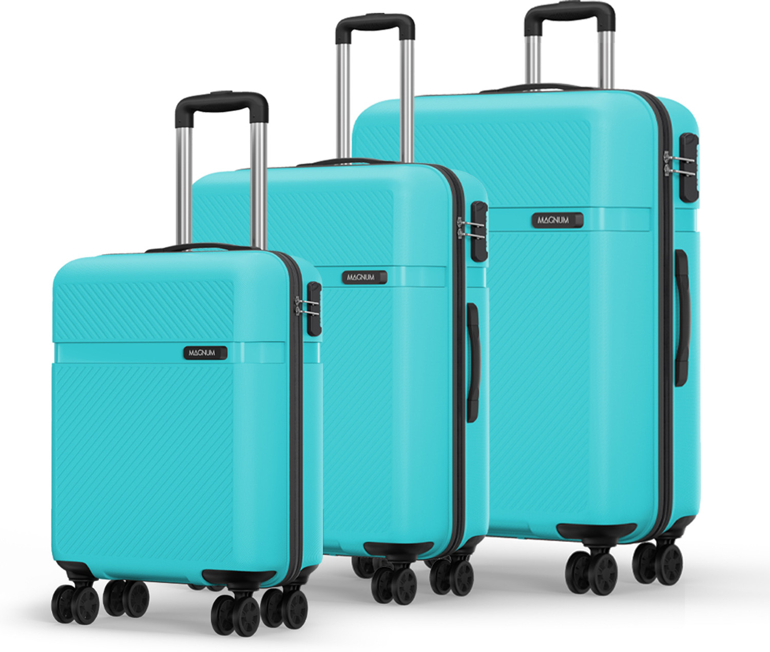 Image of Safari Magnum Fury Set of 3 (Small 55cm | Medium 65cm | Large 75cm) 4W Cabin & Check-in Set 8 Wheels - 30 Inches