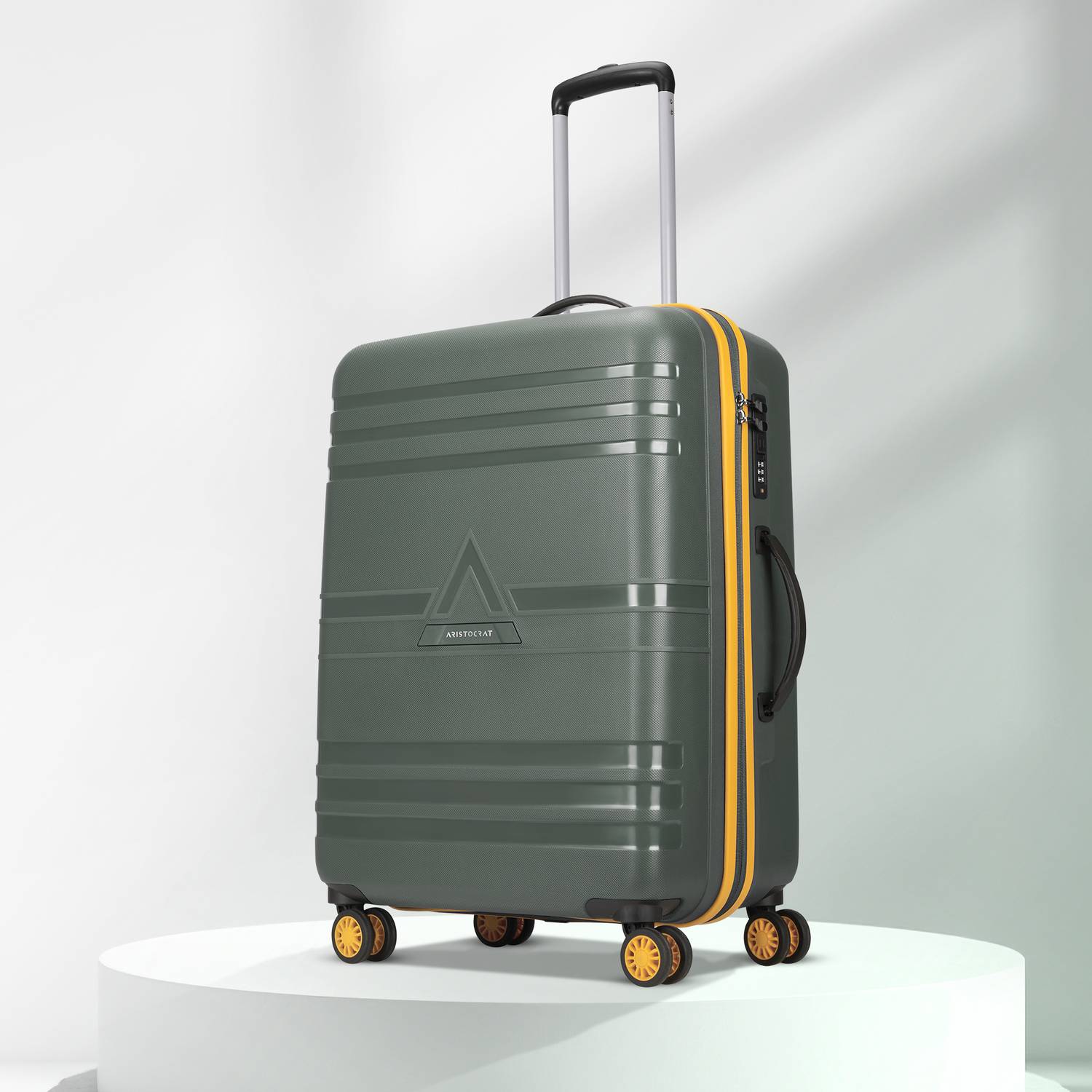 ARISTOCRAT Airstop Max Hard Side Luggage | Trolley Bag With Flushed Combination Lock Check-in Suitcase 4 Wheels - 25 Inch
