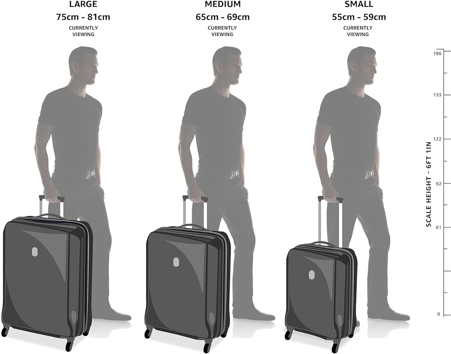 Image of SAFARI Club 8W, 5Yrs International Warranty PP Luggage Set of 3, 55Cm,65Cm & 75Cm Cabin & Check-in Set 8 Wheels - 30 inch