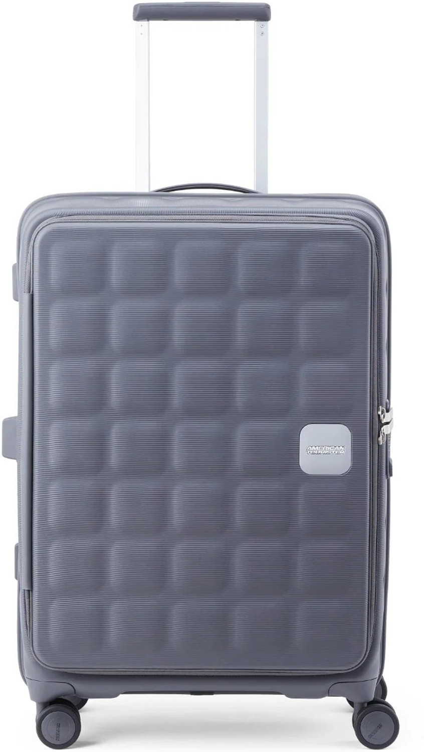 Image of AMERICAN TOURISTER Premium front open expandable Suitcase trolley bag with 8 Wheels, TSA lock Expandable Check-in Suitcase 8 Wheels - 27 inch