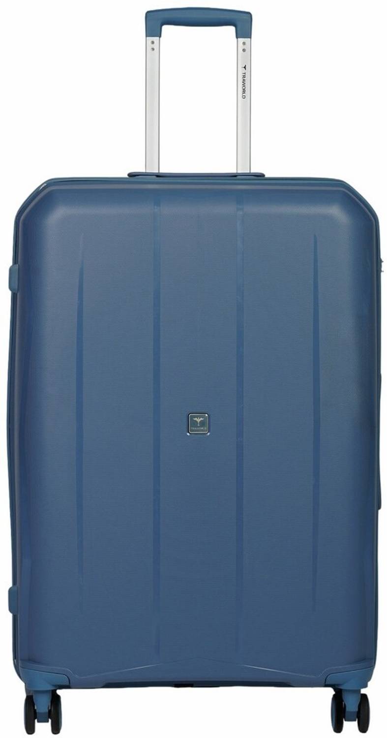 Traworld (Large 71 Cm) Check-in Suitcase 8 Wheels - 28 inch Blue