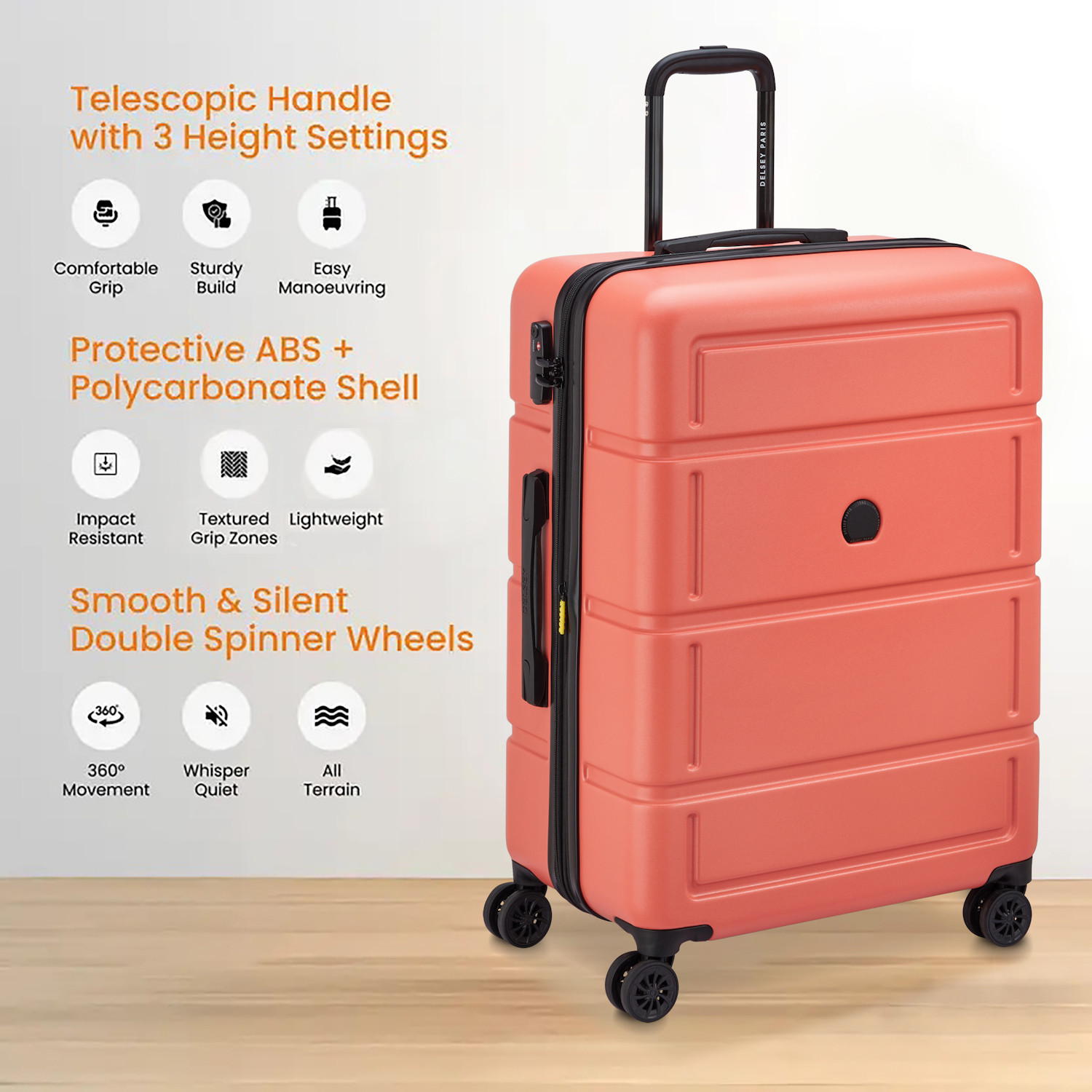 Image of DELSEY PARIS CAMELIA Expandable Cabin Suitcase 8 Wheels - 22 Inch