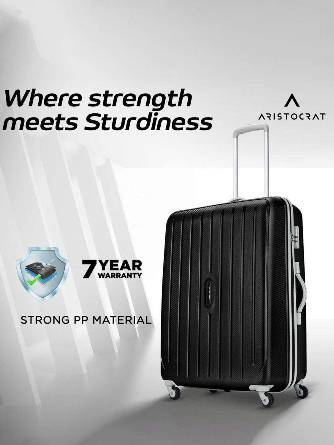 Image of ARISTOCRAT Hardbody Trolley Bag Check-in Suitcase 4 Wheels - 25 inch