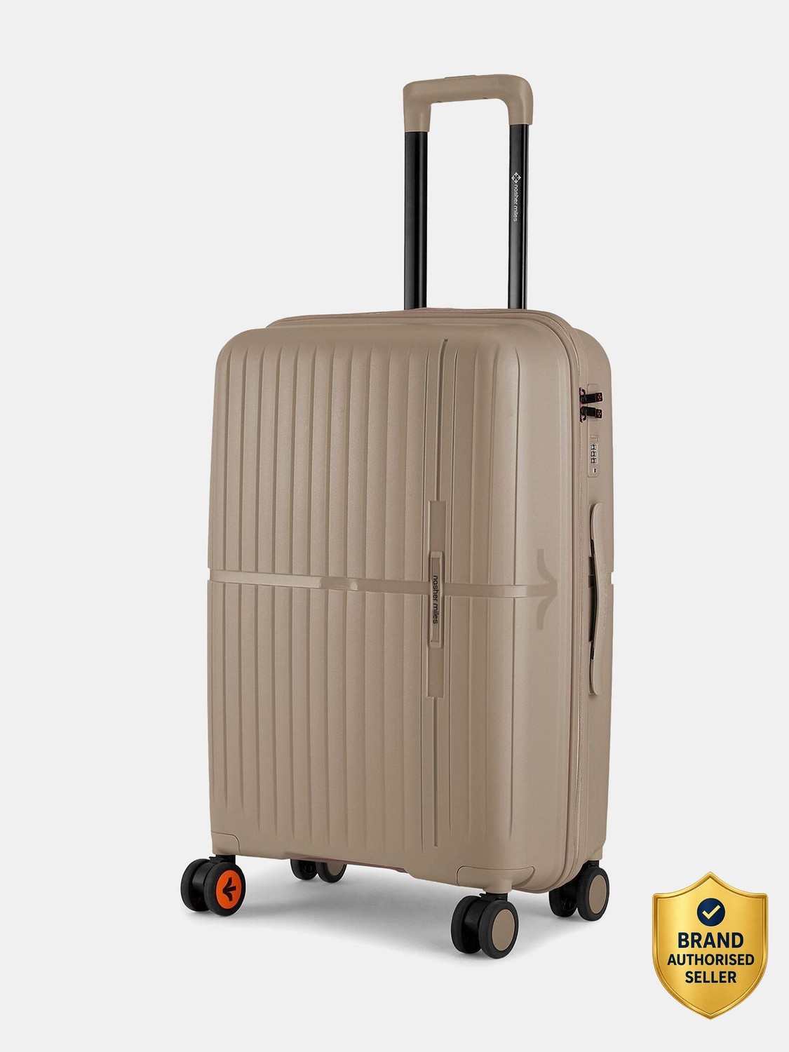 Image of NASHER MILES Hard-Sided Polypropylene Luggage Champagne 65cm Trolley Bag Check-in Suitcase 8 Wheels - 24 inch