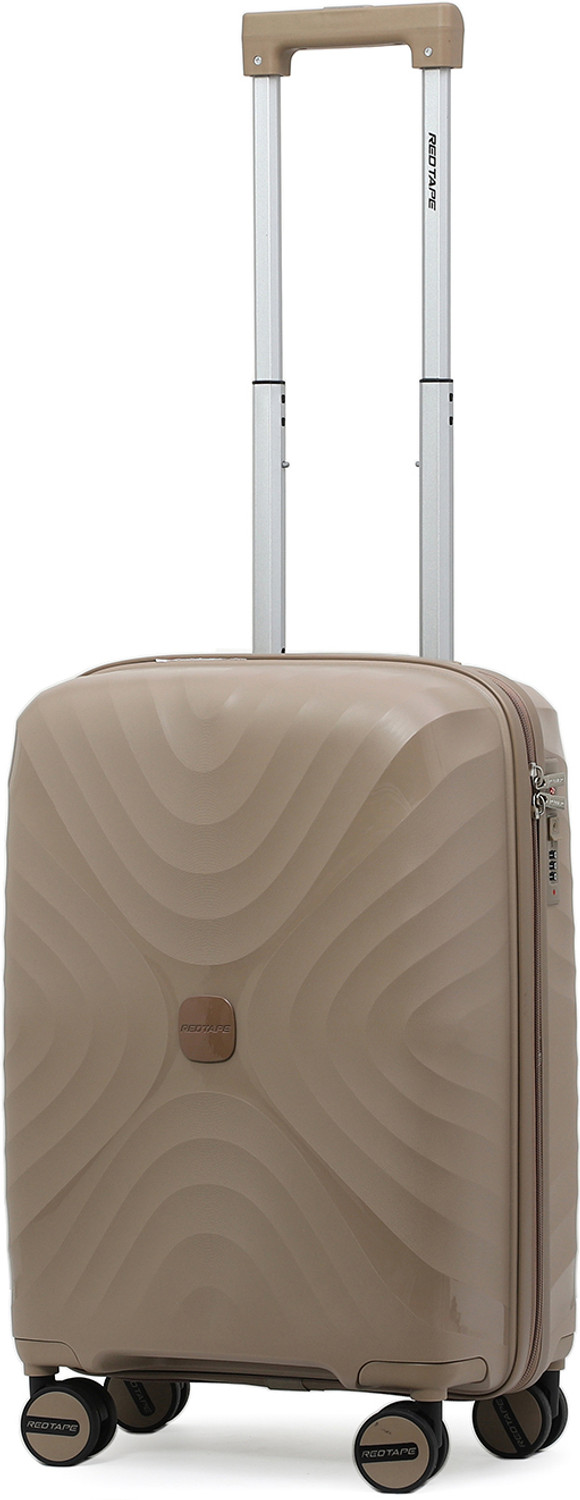 Image of Red Tape Small Cabin Suitcase (54 cm) 8 Wheels - Unisex 40L Khaki Polycarbonate Hard Small Cabin-in Trolley Bag (54 cm) - Khaki