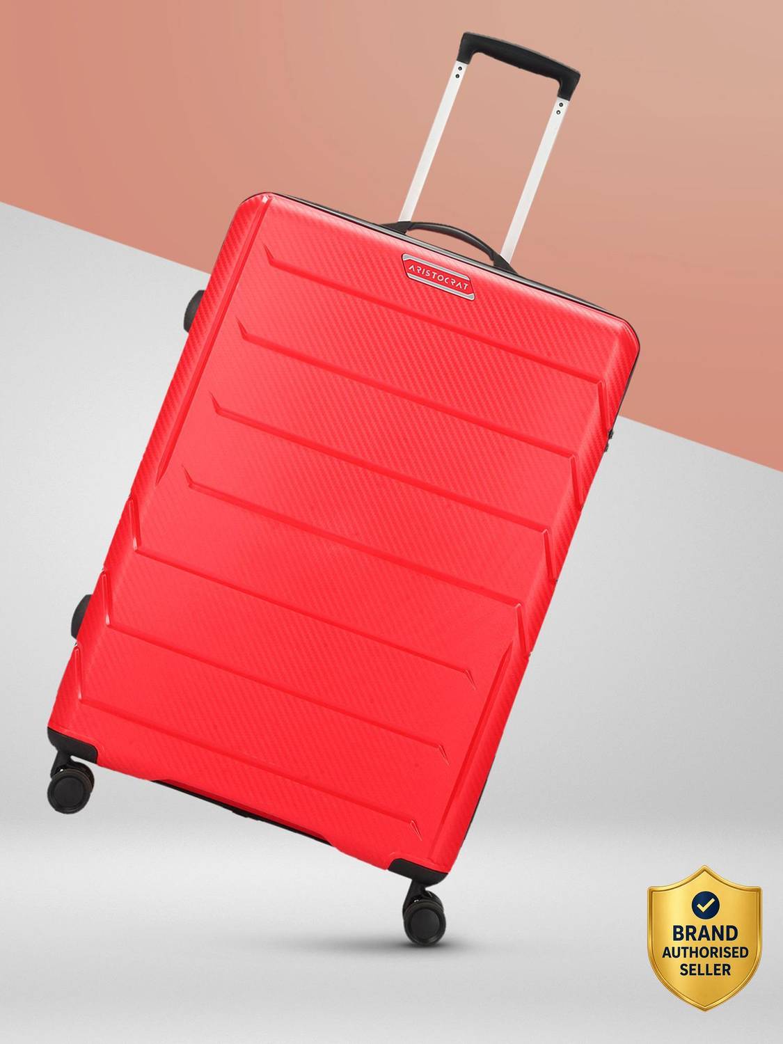 ARISTOCRAT CHROMA 8W(N) STROLLY LARGE 360 RED Check-in Suitcase 8 Wheels - 30 Inch