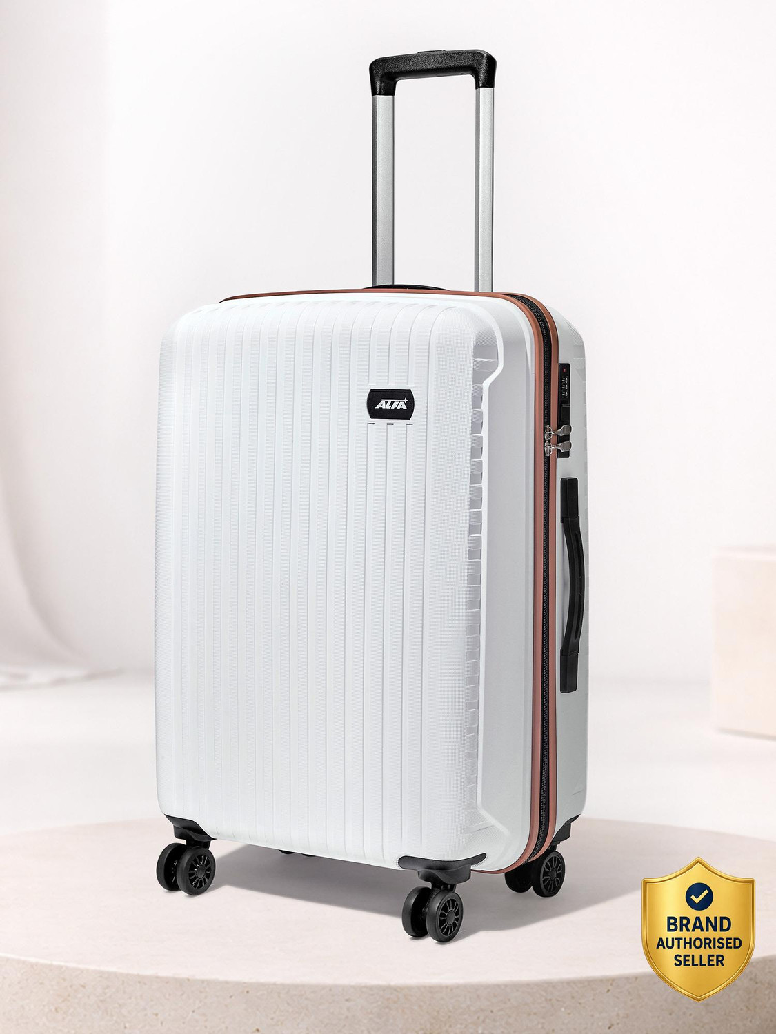 Image of ALFA by VIP Excel Secure Hard Side Luggage | Trolley Bag With Flushed Combination Lock Check-in Suitcase 8 Wheels - 26 Inch