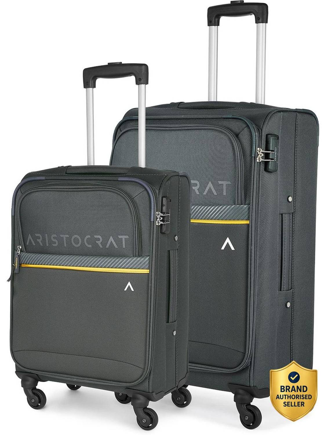 ARISTOCRAT Brezza Set of 2 (Small 59cm| Medium 68cm) - Trolley Bag Cabin & Check-in Set 4 Wheels - 27 inch