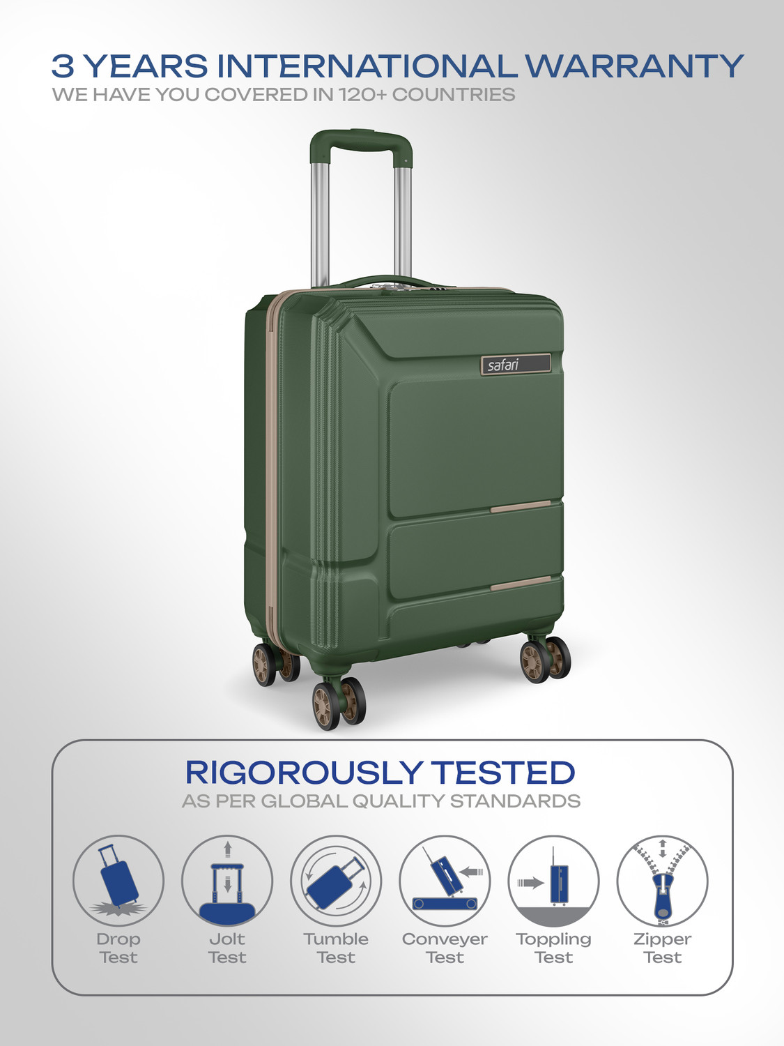 Image of SAFARI SQUADRON 55 4W DUSK GREEN Cabin Suitcase 8 Wheels - 22 Inches