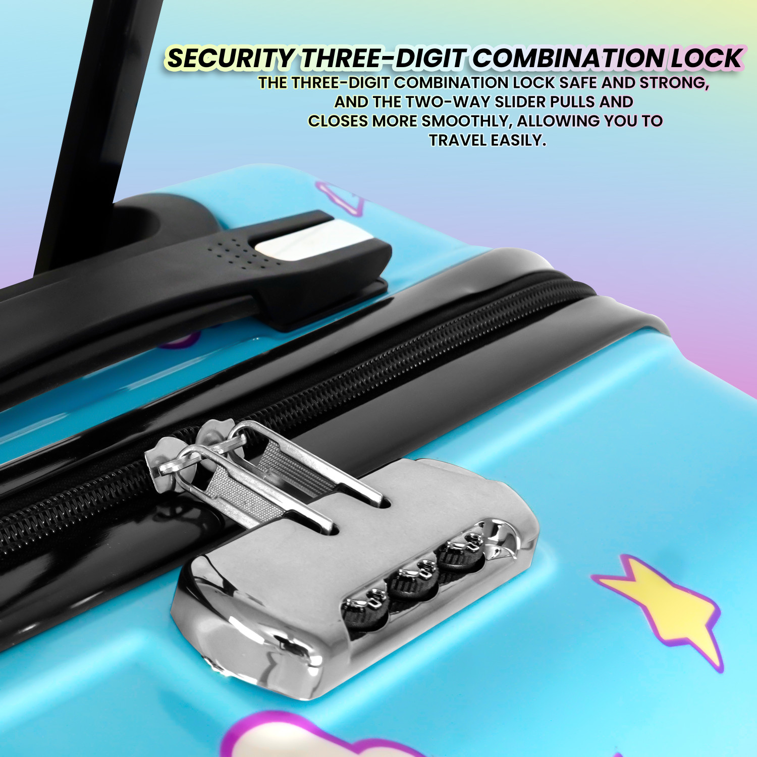 Image of STORITE Cute Unicorn Print 360 Spinner Trolly Luggage for Kids Cabin Suitcase 4 Wheels - 15 inch