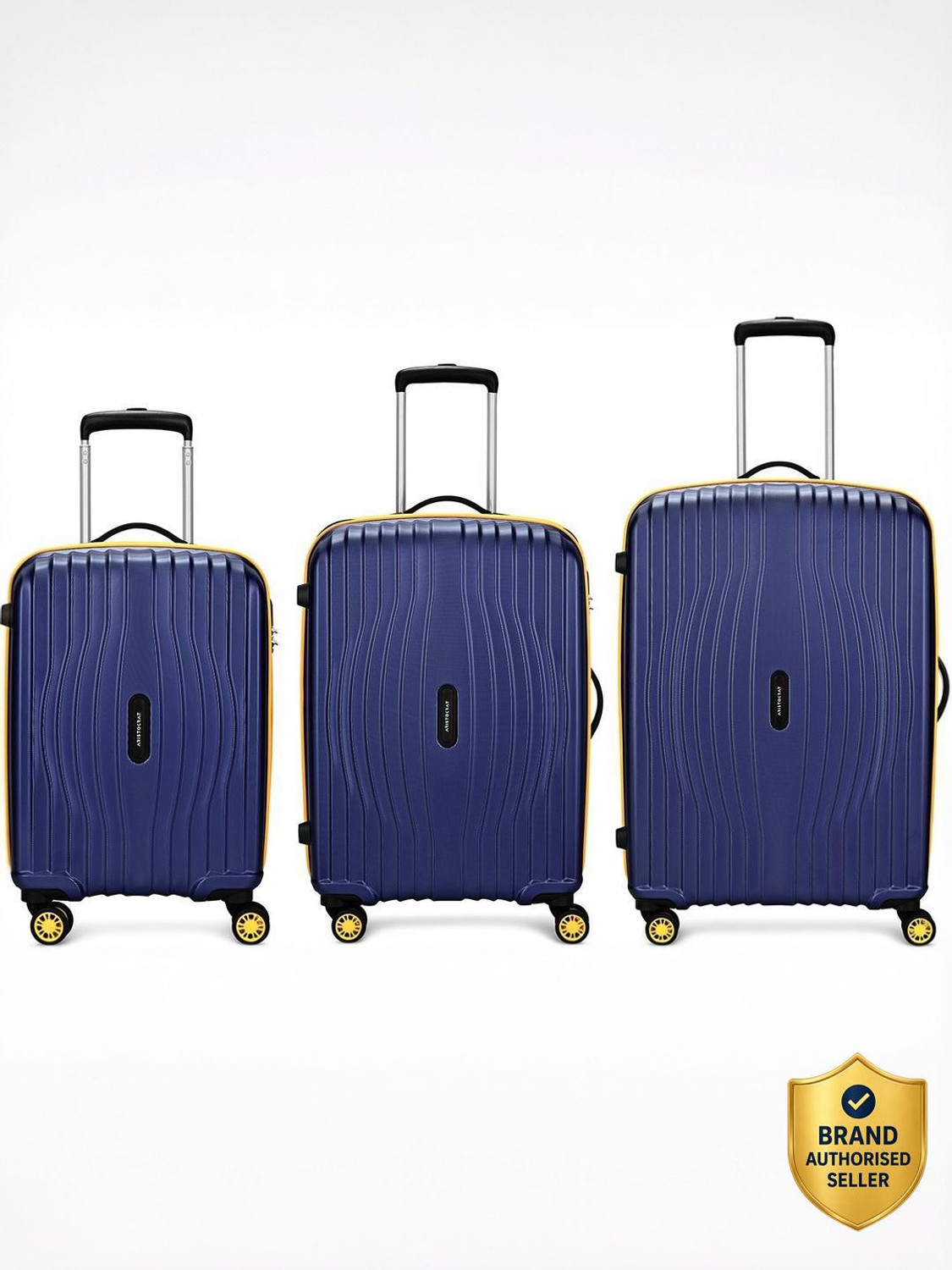 Image of ARISTOCRAT Vortex Plus Set of 3 Trolley Bag (S+M+L) | Hard Luggage with Combination Lock Cabin & Check-in Set 8 Wheels - 30 Inch