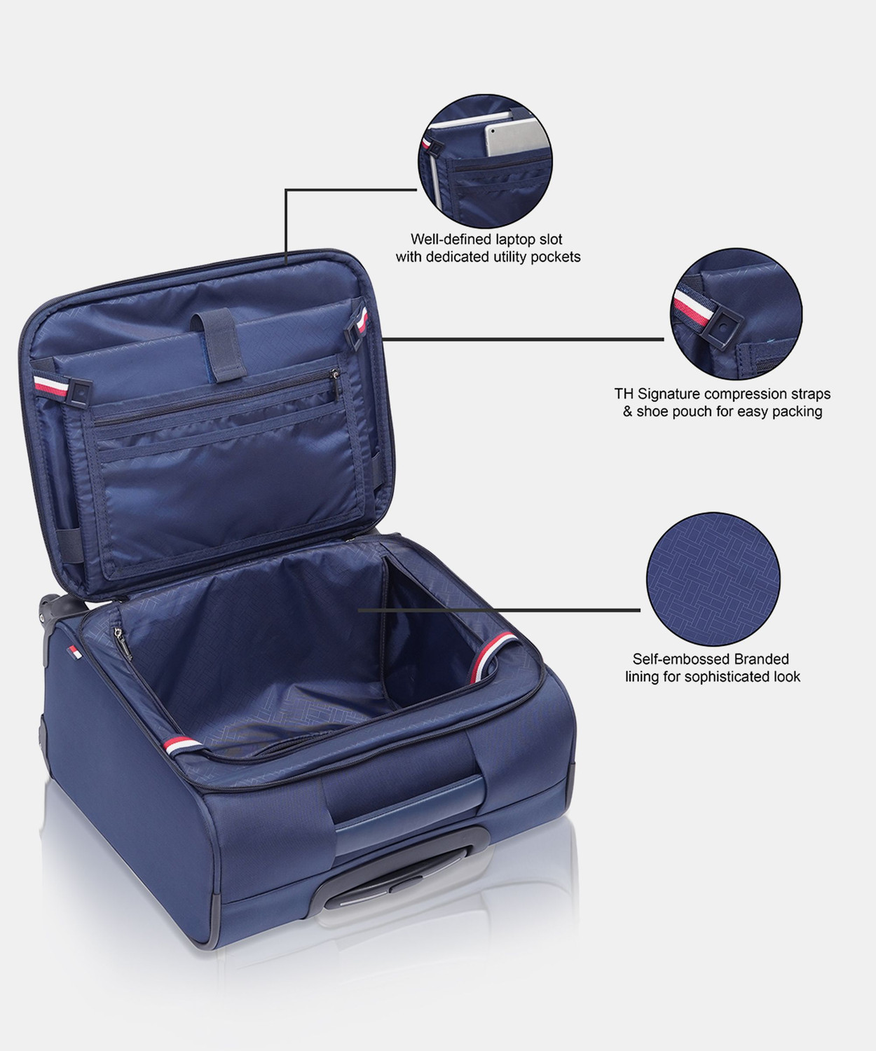 Image of TOMMY HILFIGER Formington Overnighter & Briefcase 8 Wheels - 13 Inch