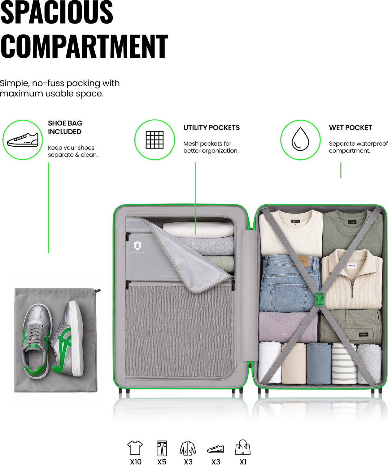 Image of Snitch Blink Check-in Suitcase 8 Wheels - 30 inch