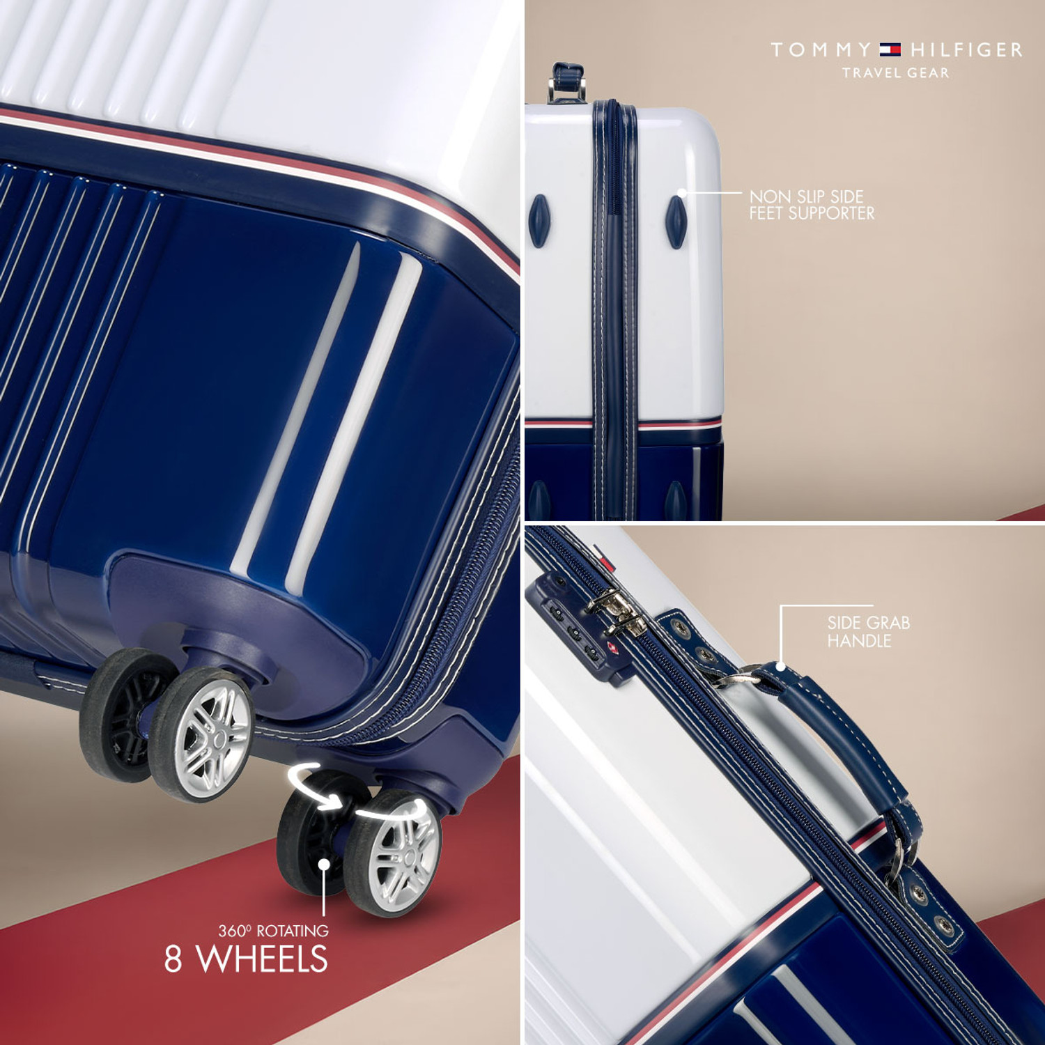 Image of TOMMY HILFIGER TWINS PRO Check-in Suitcase 8 Wheels - 30 Inch