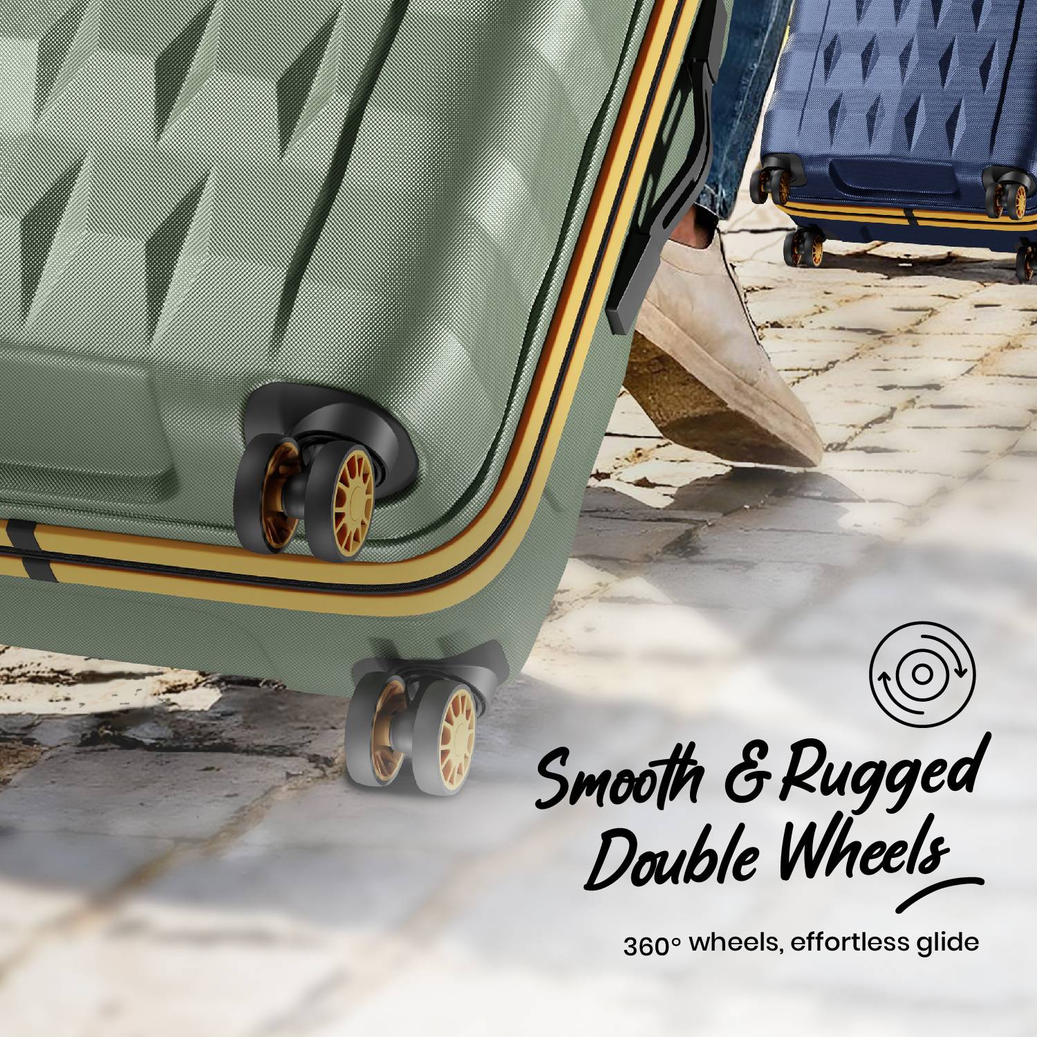 ARISTOCRAT Comet 26 inch Green 8-Wheel Suitcase - Image 2