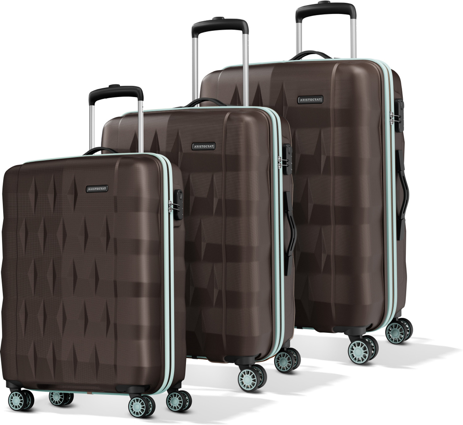 Image of ARISTOCRAT Comet Set of 3 Trolley Bag | S+M+L | Hard Luggage with Combination Lock Cabin & Check-in Set 8 Wheels - 30 Inch