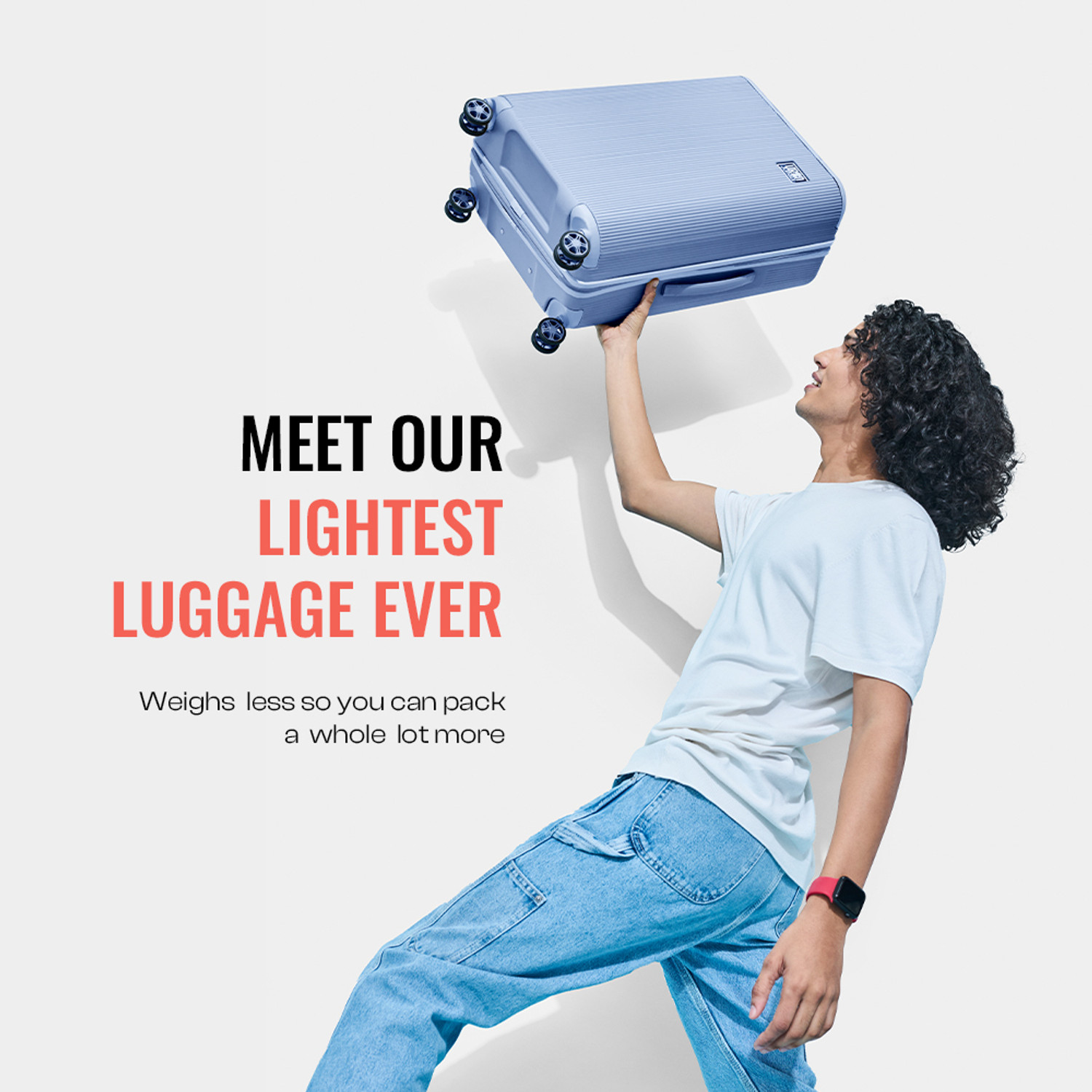 Image of Urban Jungle Medium Check-in Suitcase (65 cm) 8 Wheels - Lumolite - Blue Check-in Suitcase 8 Wheels - 26 inch