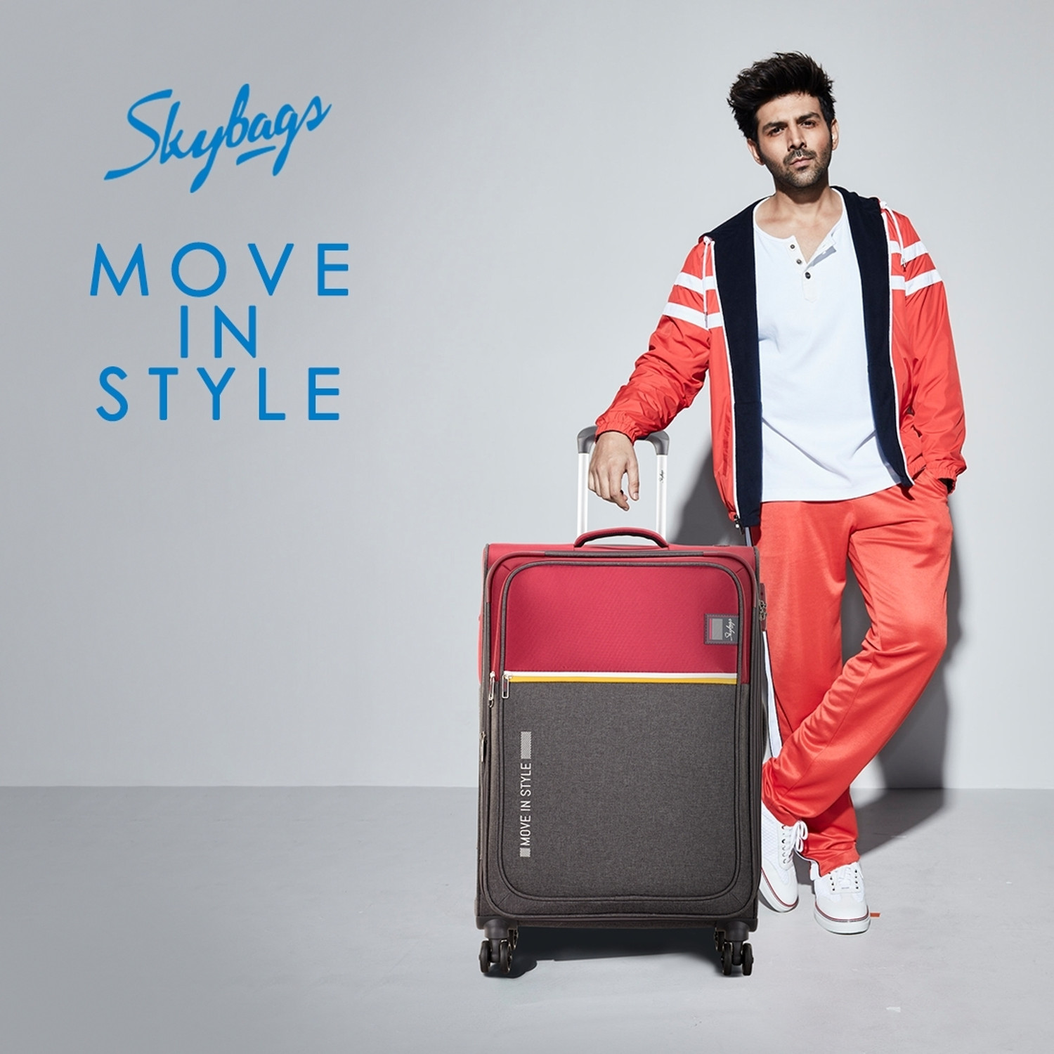 Image of SKYBAGS SNATCH 8W STR (H) 81 RED-GREY Check-in Suitcase 8 Wheels - 31 inch