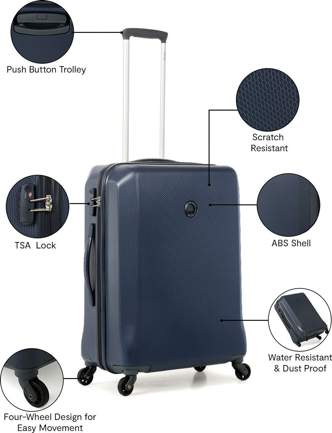 Image of DELSEY PARIS Misam Check-in Suitcase 4 Wheels - 26 Inch