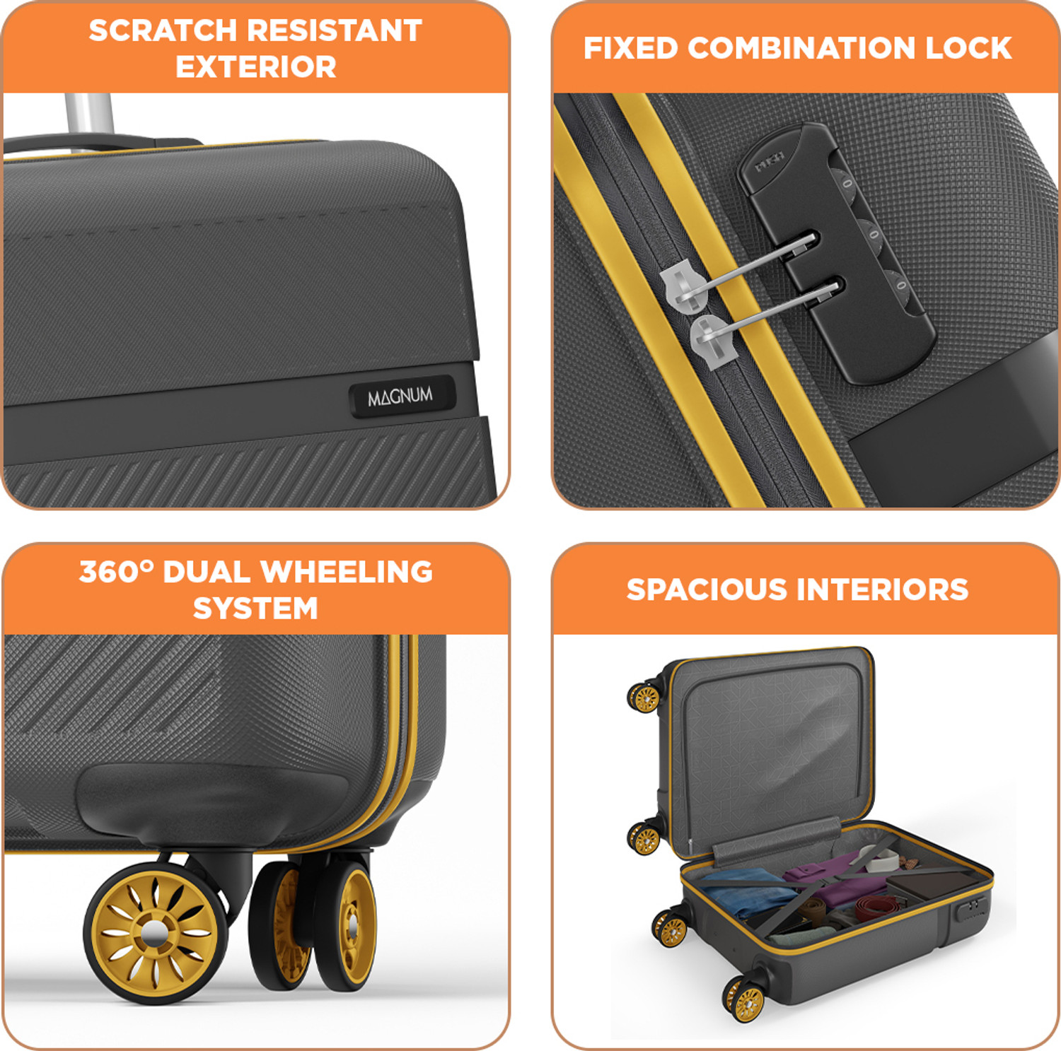 Image of Safari Magnum Fury 55 Cabin Suitcase 8 Wheels - 22 Inches