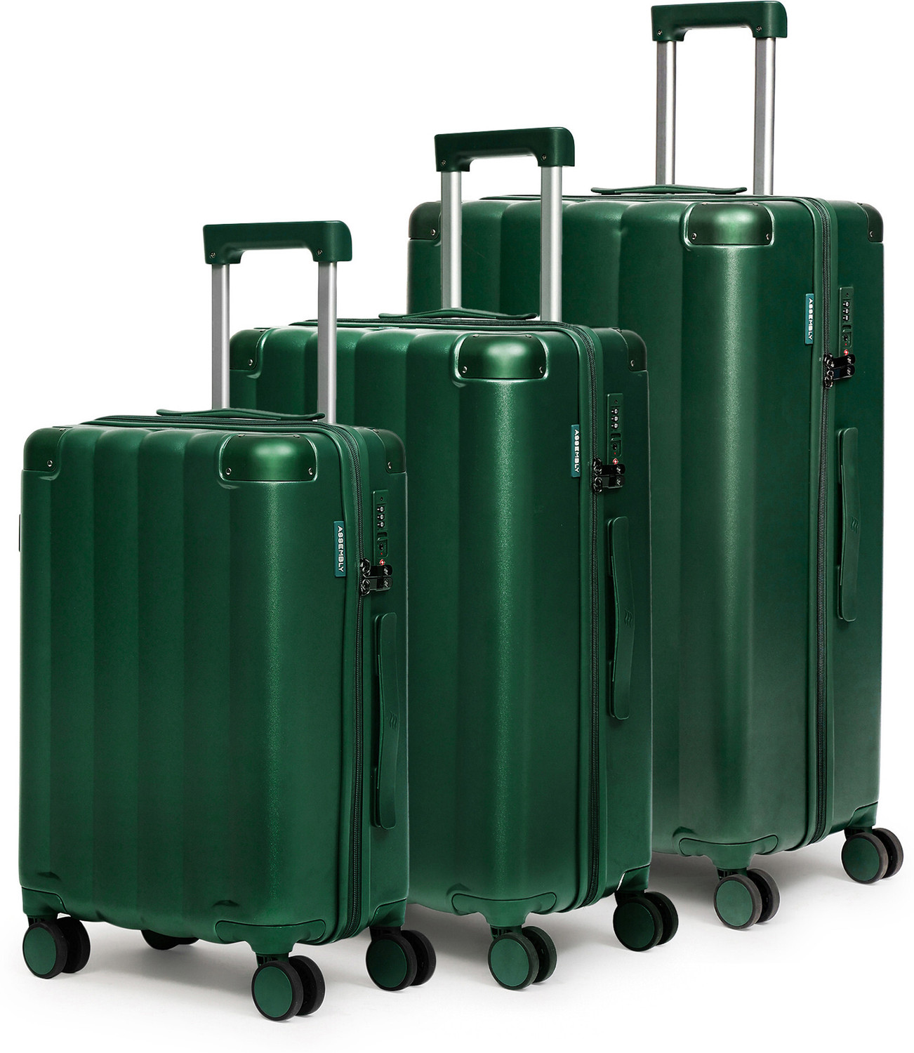 Image of Assembly Hard Body Set of 3 Luggage 8 Wheels - 20+24+28 inch | Lightweight Trolley Bags for Travel with Keyless TSA Lock - Green
