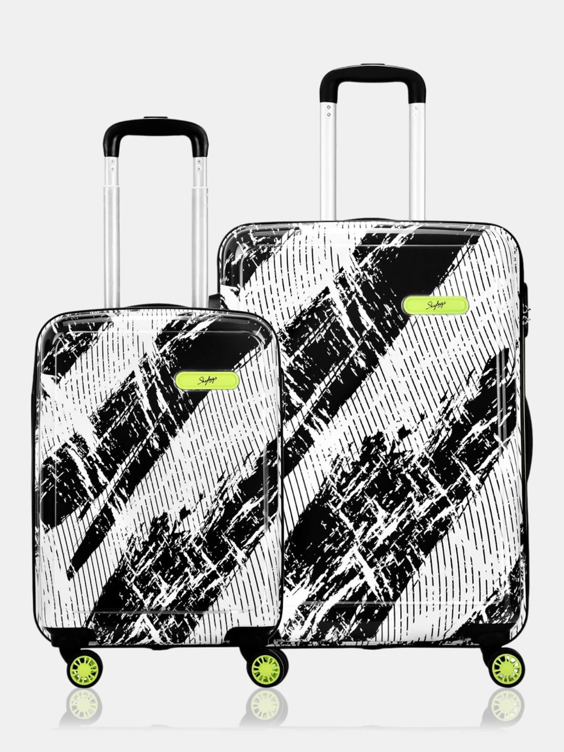 Image of SKYBAGS Stroke Neo Printed Hard Side Trolley Bag Lightweight, Stylish Travel Luggage Cabin & Check-in Set 8 Wheels - 26 Inch