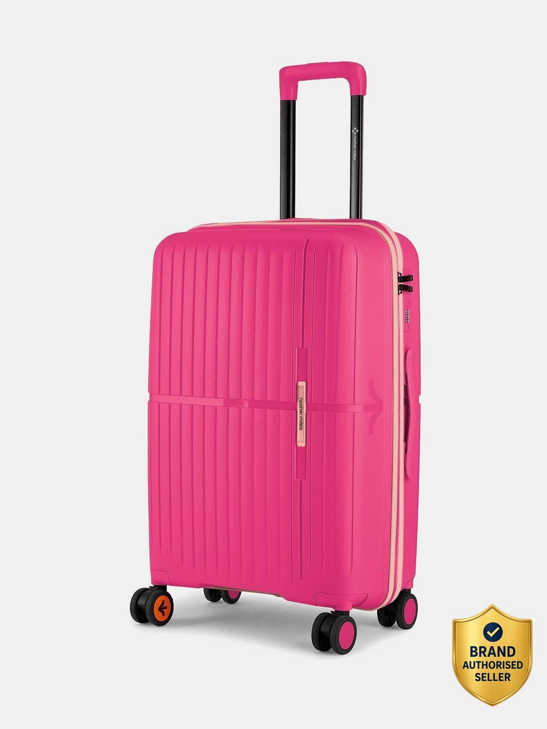 NASHER MILES Sprgfield Hard-Sided Polypropylene - Luggage Pk 65cm Trolley Bag Check-in Suitcase 8 Wheels - 24 inch