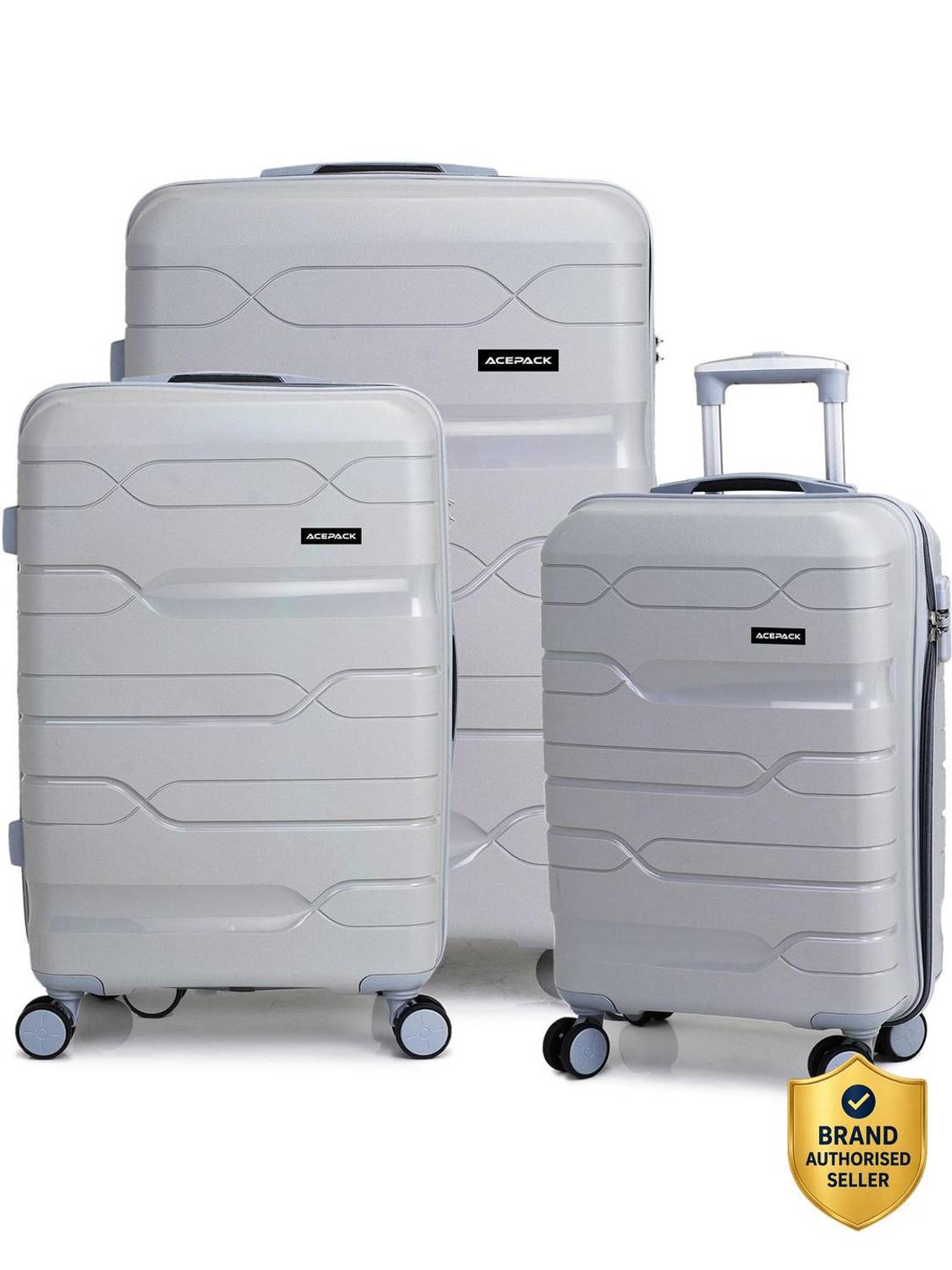 ACEPACK by VERAGE Jupiter Set of 3 (Small 57cm| Medium 67cm| Large 78cm) Cabin & Check-in Set 8 Wheels - 28 Inch