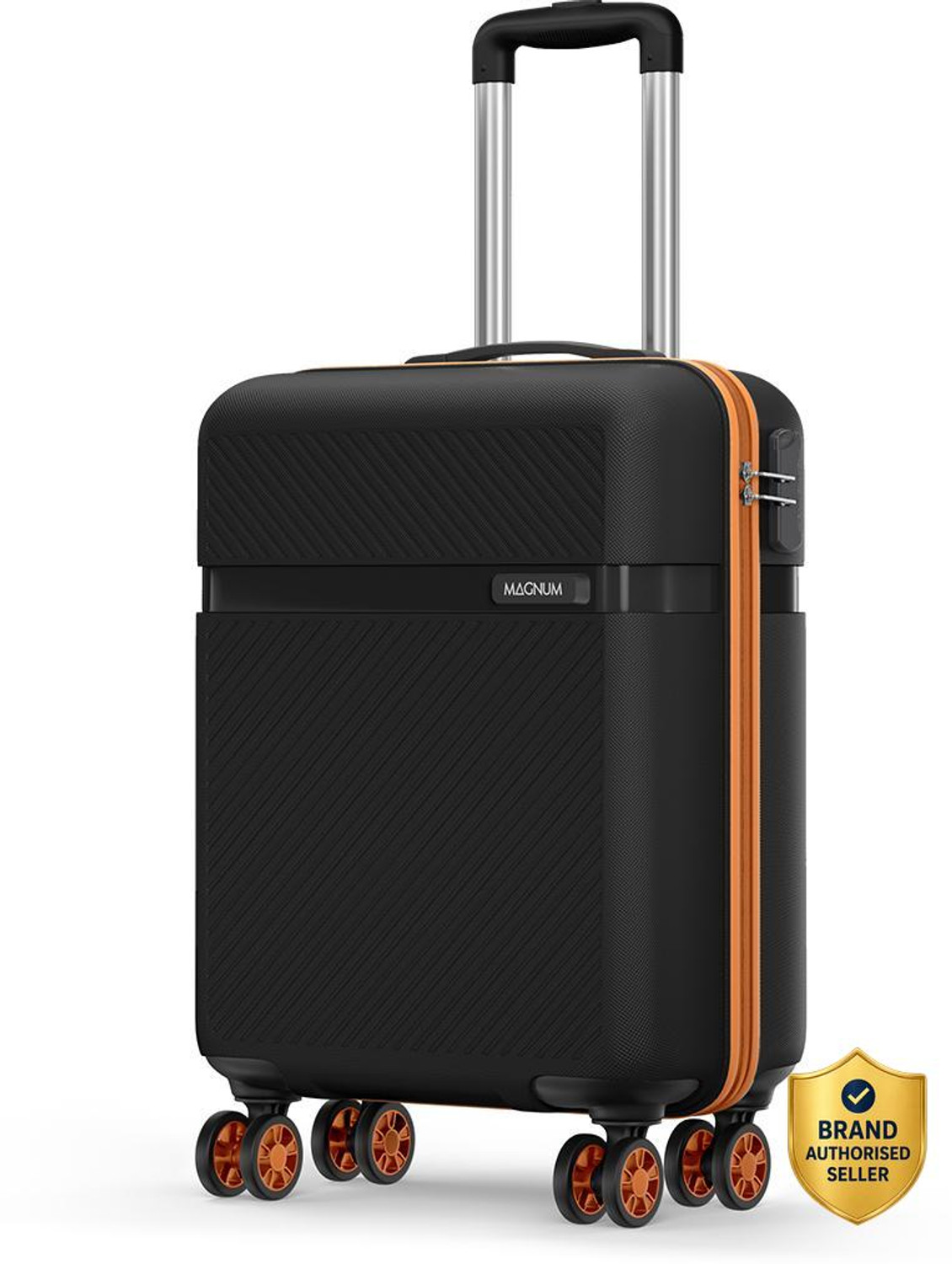 Image of Safari Fury 55 4W Black Tan Cabin Suitcase 8 Wheels - 22 Inches