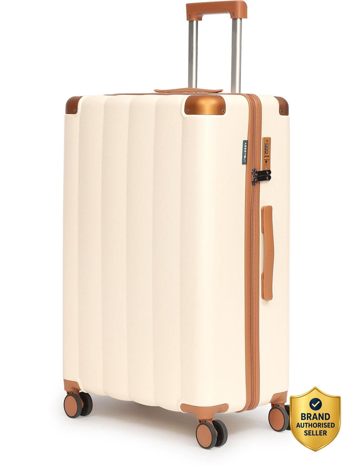 Image of Assembly Large Check-in Suitcase (74 cm) 8 Wheels - Premium Polycarbonate Hardsided luggage 28 inch and TSA Lock for Flights Travel - Beige