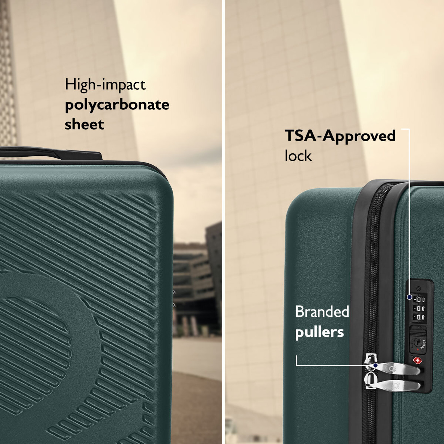 Image of United Colors of Benetton Glide Expandable Check-in Suitcase 8 Wheels - 29 Inch