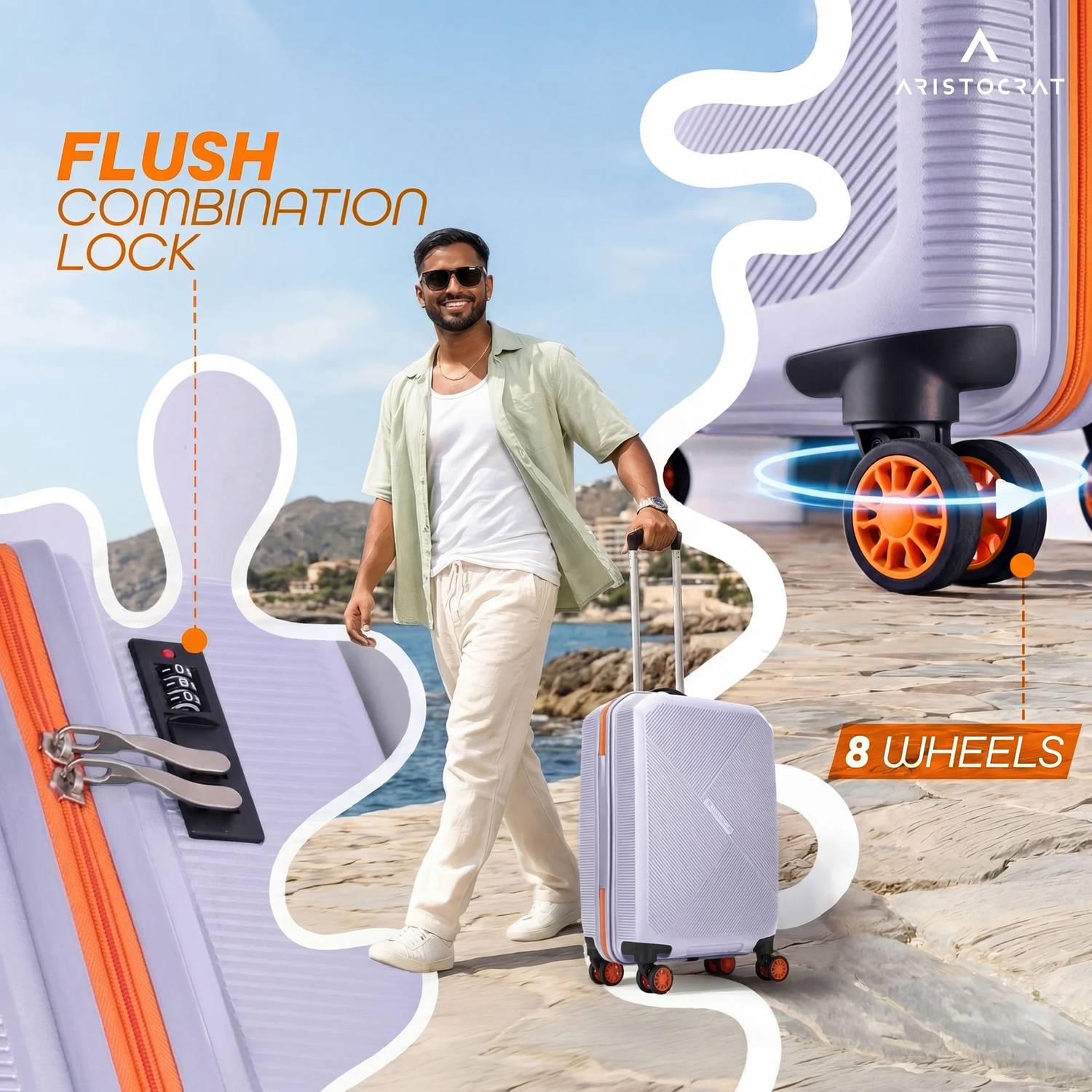 ARISTOCRAT Apex 22 Inch Hard Side Luggage - Image 5
