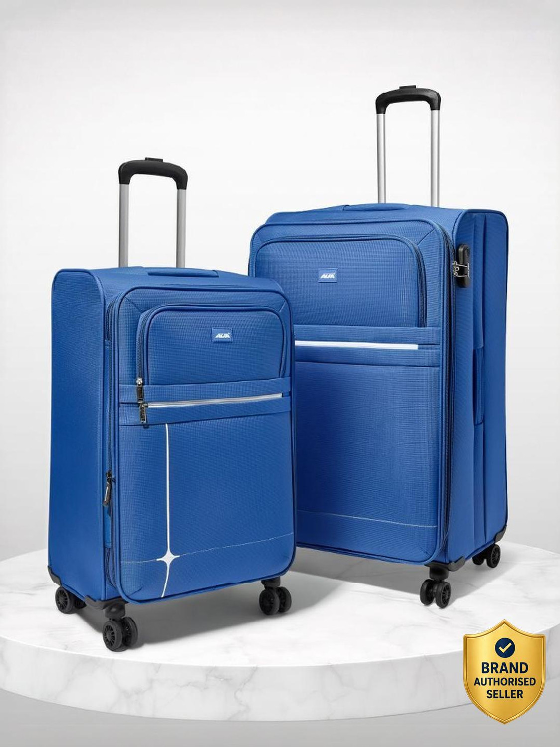 Image of ALFA by VIP Shield Safe Soft Body Luggage | Expandable Trolley Bag With Combination Lock Expandable Cabin & Check-in Set 8 Wheels - 27 Inch