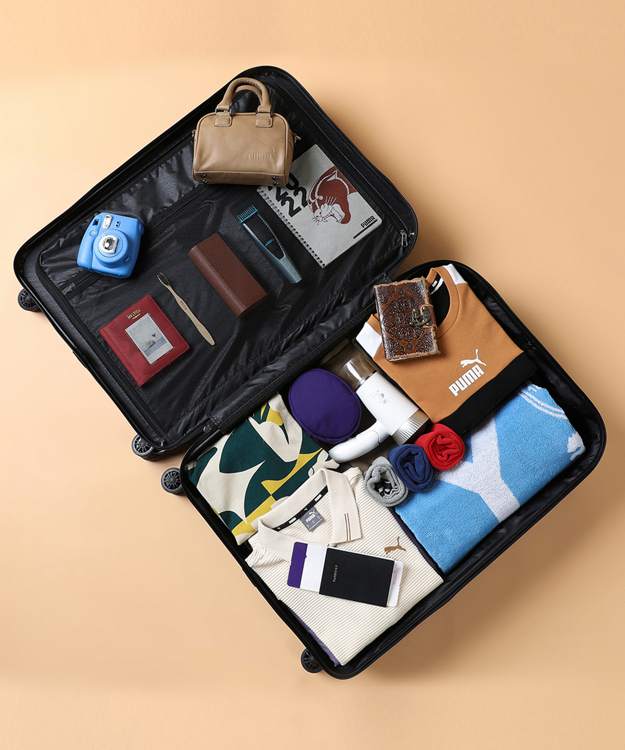 Image of PUMA Stylised Trolley Bag -Large Check-in Suitcase 8 Wheels - 30 inch