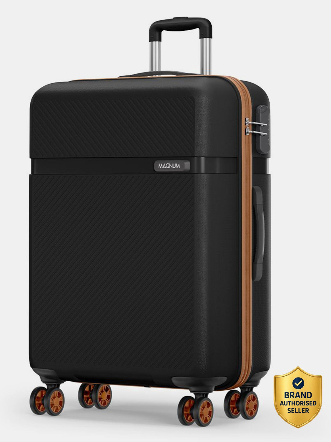 Image of SAFARI Fury 75 4W Black Tan Check-in Suitcase 8 Wheels - 30 Inches