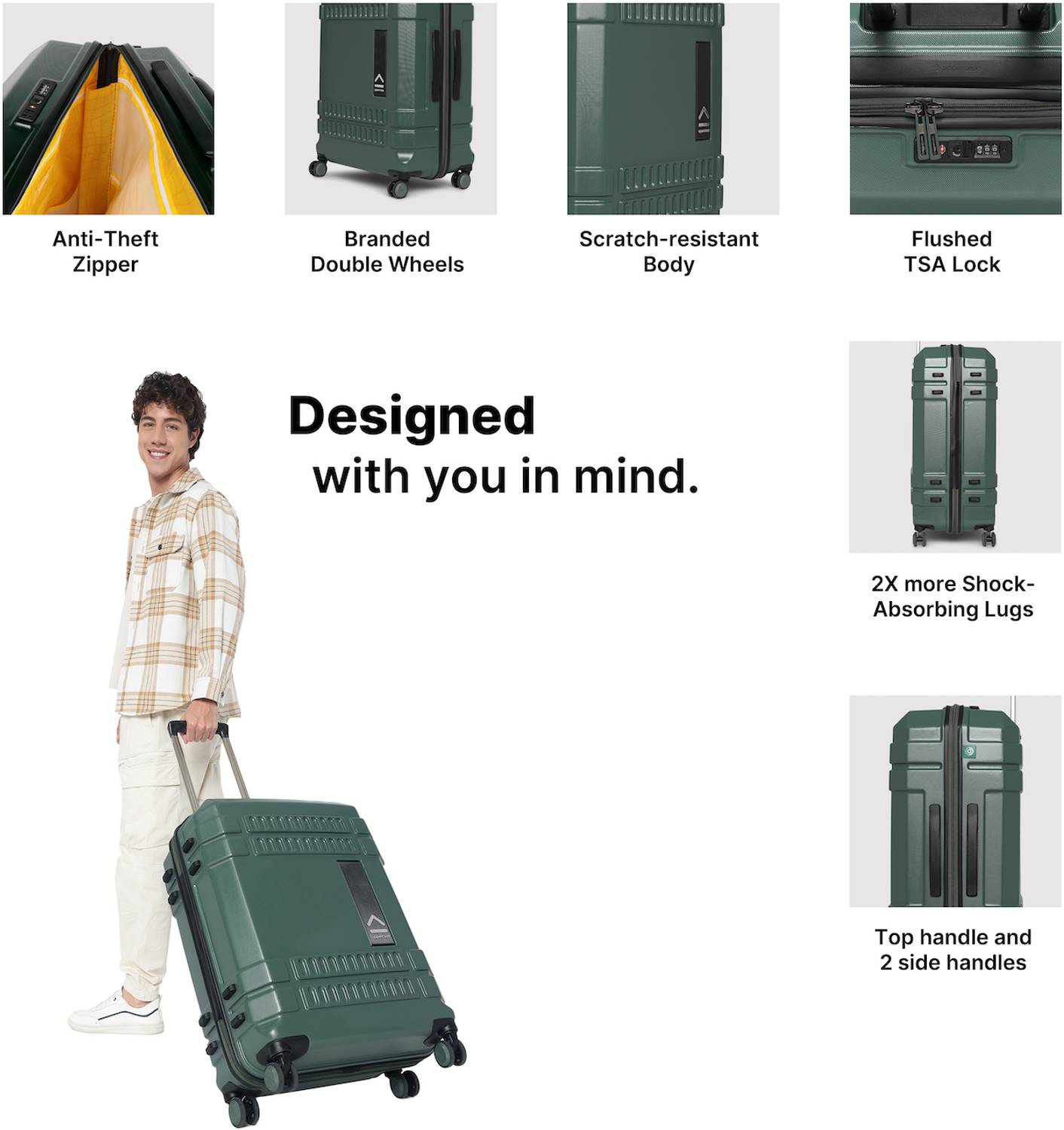 Uppercase Bullet 66cm Hardsided Trolley Bag 8 Wheels - Image 4