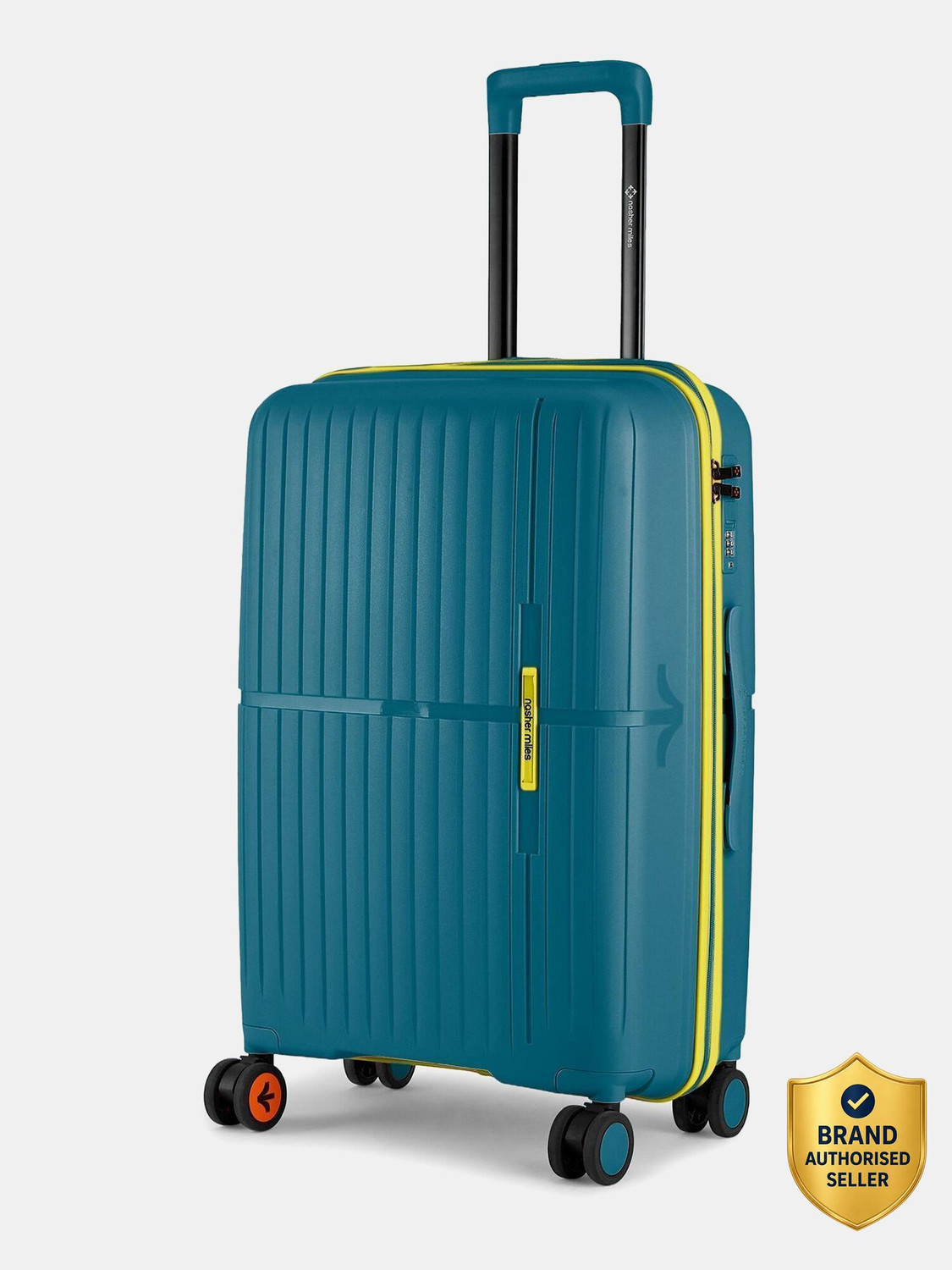 Image of NASHER MILES Springfield Hard-Sided Polypropylene Luggage Navy Blue 65cm Trolley Bag Check-in Suitcase 8 Wheels - 24 inch