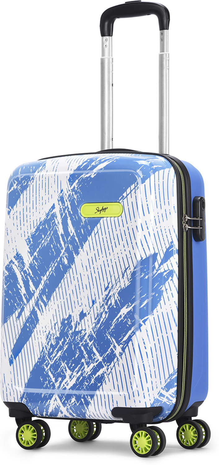 Image of SKYBAGS Stroke Neo Printed Hard Side Trolley Bag Lightweight, Stylish Travel Luggage Cabin Suitcase 8 Wheels - 22 Inch