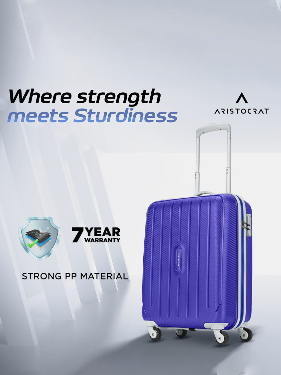 Image of ARISTOCRAT Photon 55 - Hardbody Trolley Bag Cabin Suitcase 4 Wheels - 22 inch