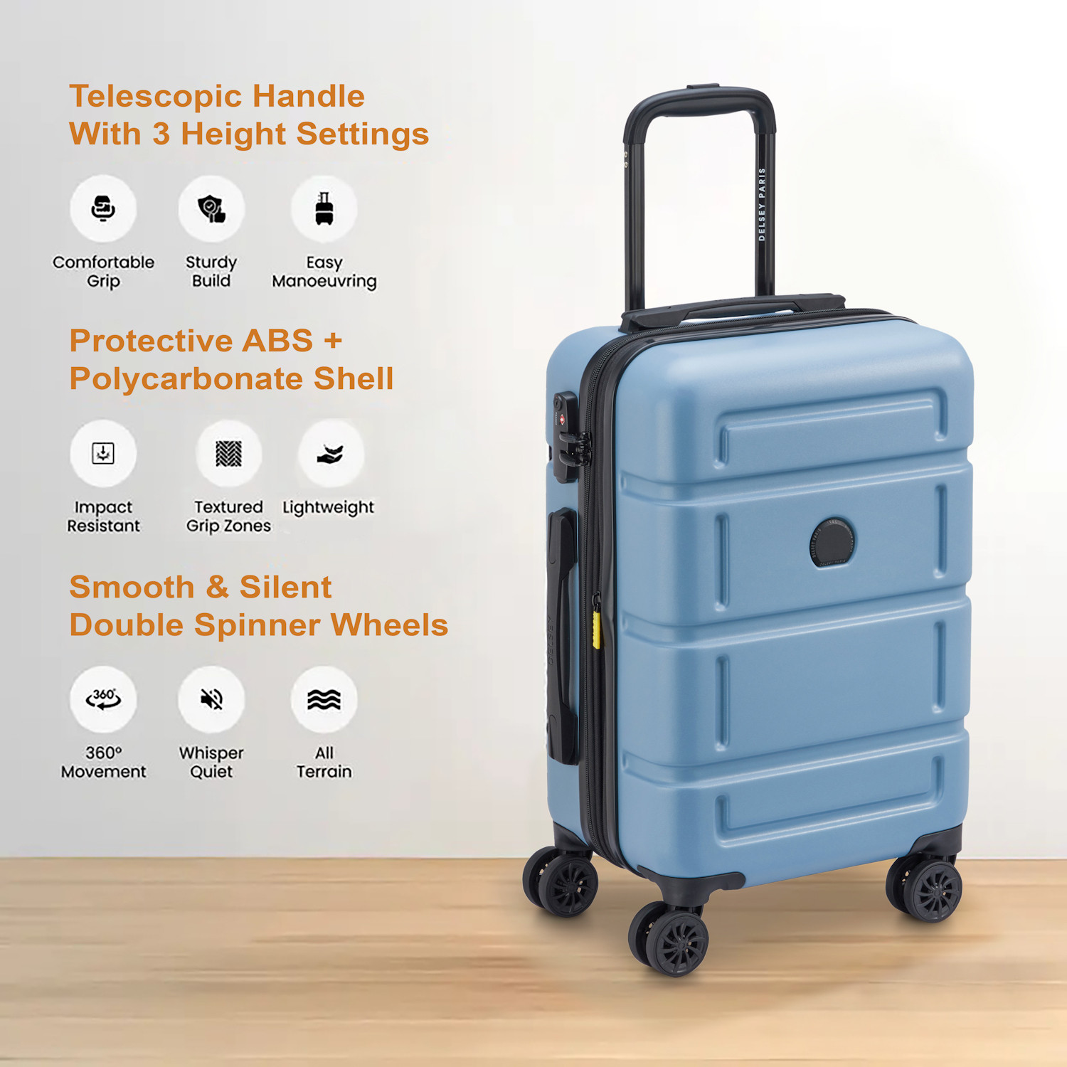 Image of DELSEY PARIS CAMELIA Expandable Cabin Suitcase 8 Wheels - 22 Inch