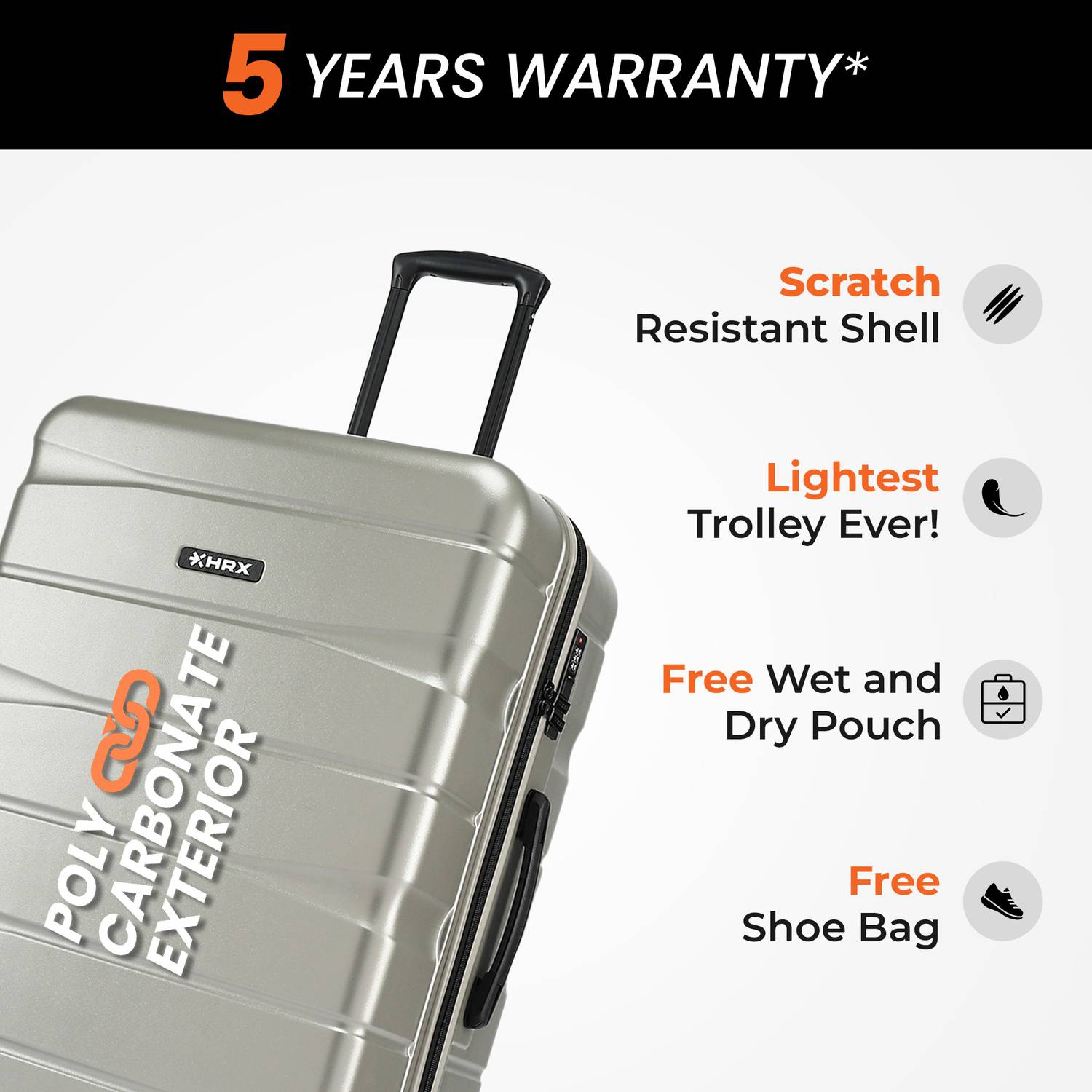 HRX by Hrithik Roshan Brute 26 inch Suitcase - Image 3