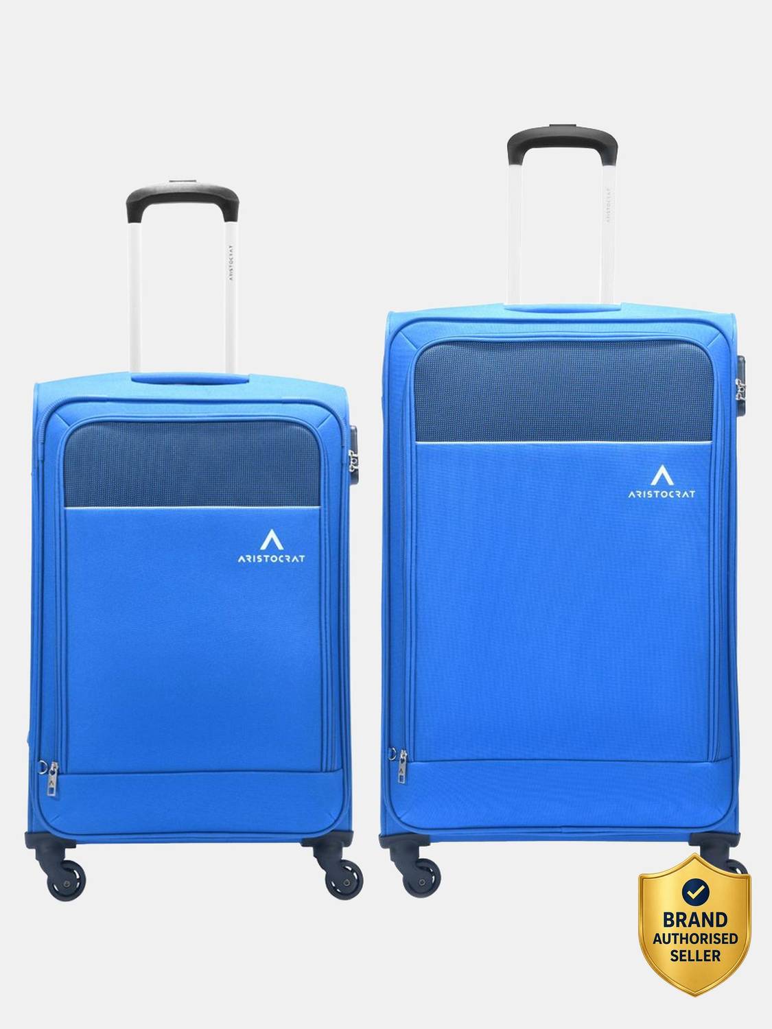 ARISTOCRAT OASIS PLUS4W STR Set of 2 (Medium 68cm| Large 79cm) (E) BLUE Cabin & Check-in Set 4 Wheels - 19 Inch