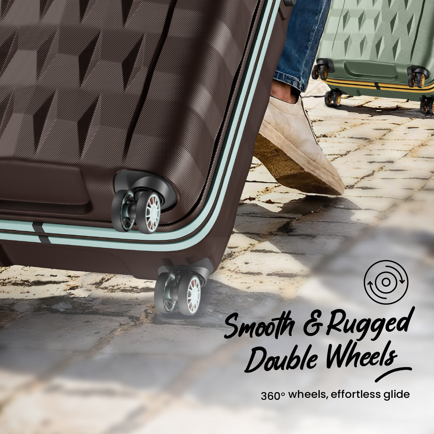 Image of ARISTOCRAT Comet Cabin Trolley Bag | Small Hard Luggage with Combination Lock Cabin Suitcase 8 Wheels - 22 Inch